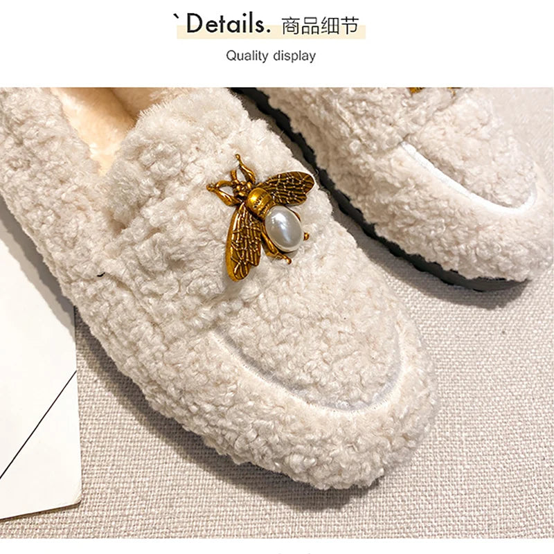 2023 New Women's Winter Plush Non-Slip Snow Boots - Warm Flat Bottom Fashion Boots Size 41-43 for Outdoor Walking & Cold Weather Comfort