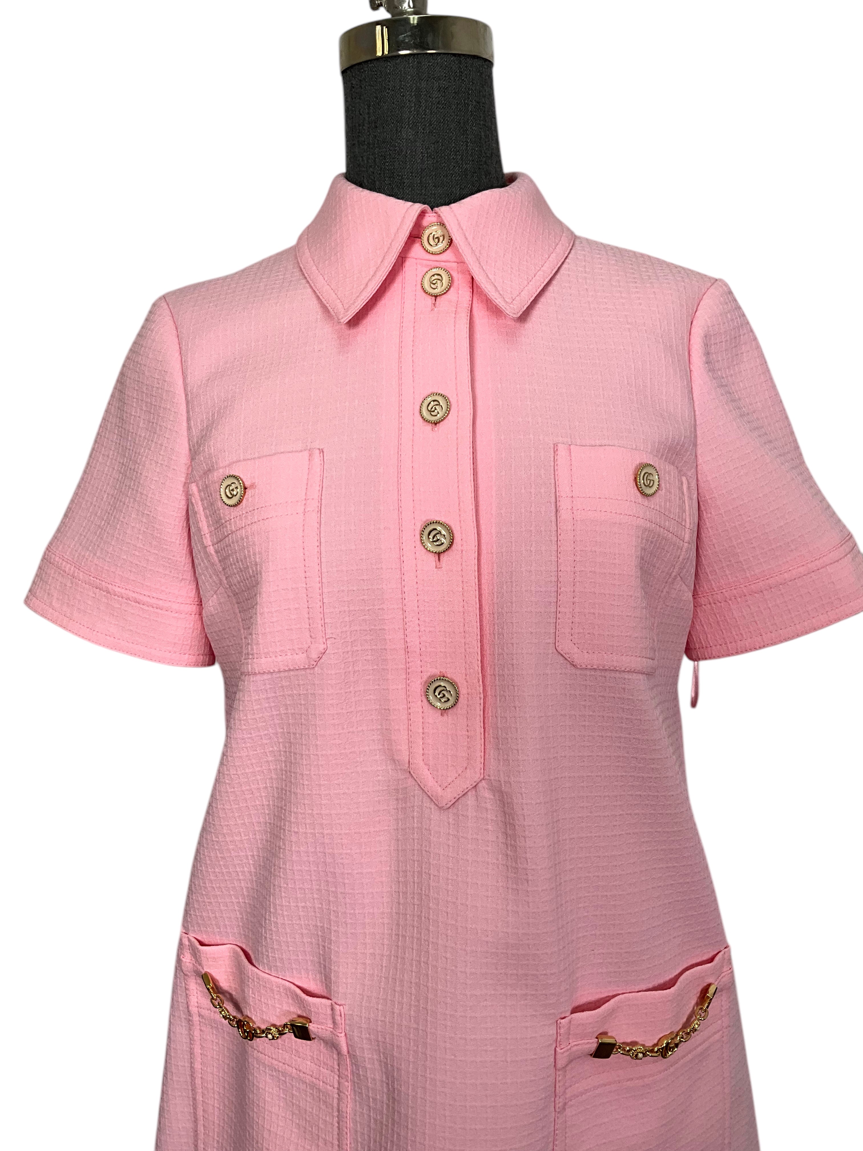 Gucci GG Logo Short Sleeve Polo Dress for Women - Size S | Casual Chic Outfit for Summer, Brunch & Date Night