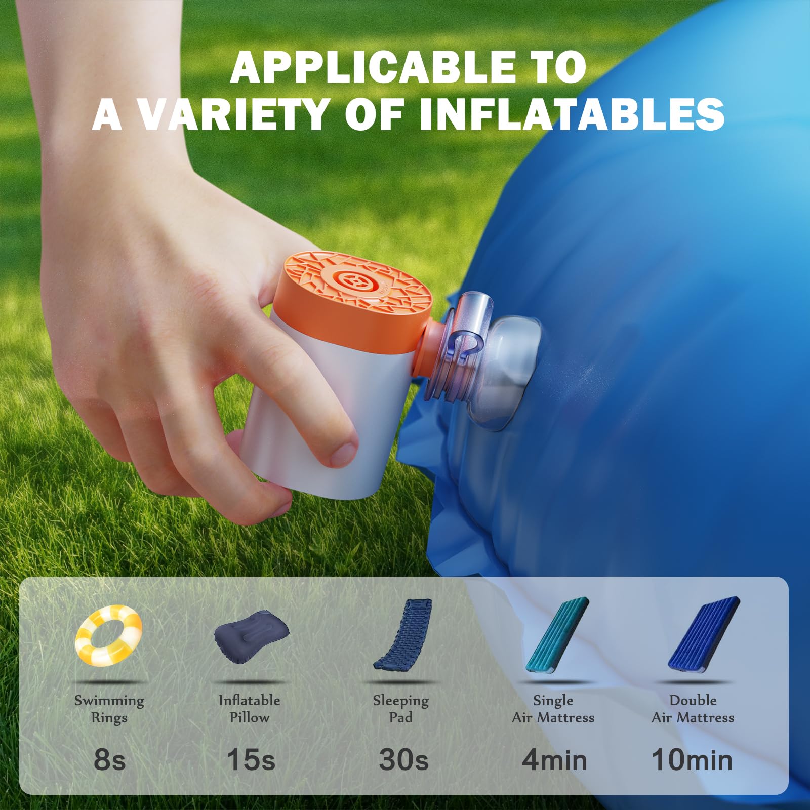 Mini Electric Air Pump for Inflatables - AA Battery Powered Portable Pump to Inflate/Deflate Air Mattress, Pool Floats, Swimming Rings & Vacuum Storage Bags - Perfect for Camping, Travel & Home Storage