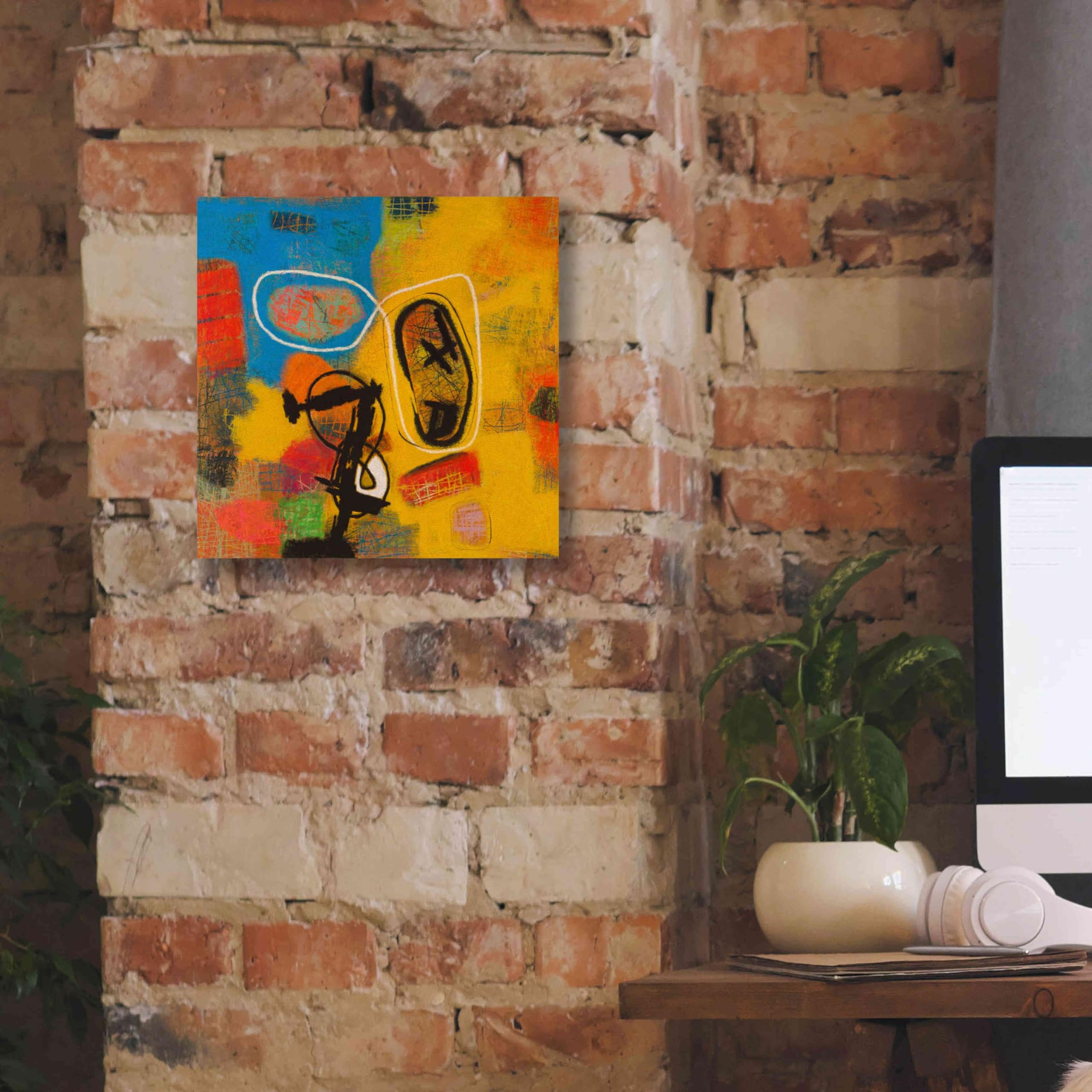 Epic Graffiti 'Conversations in the Abstract 32' by Downs - Premium Giclee Canvas Wall Art Print 12