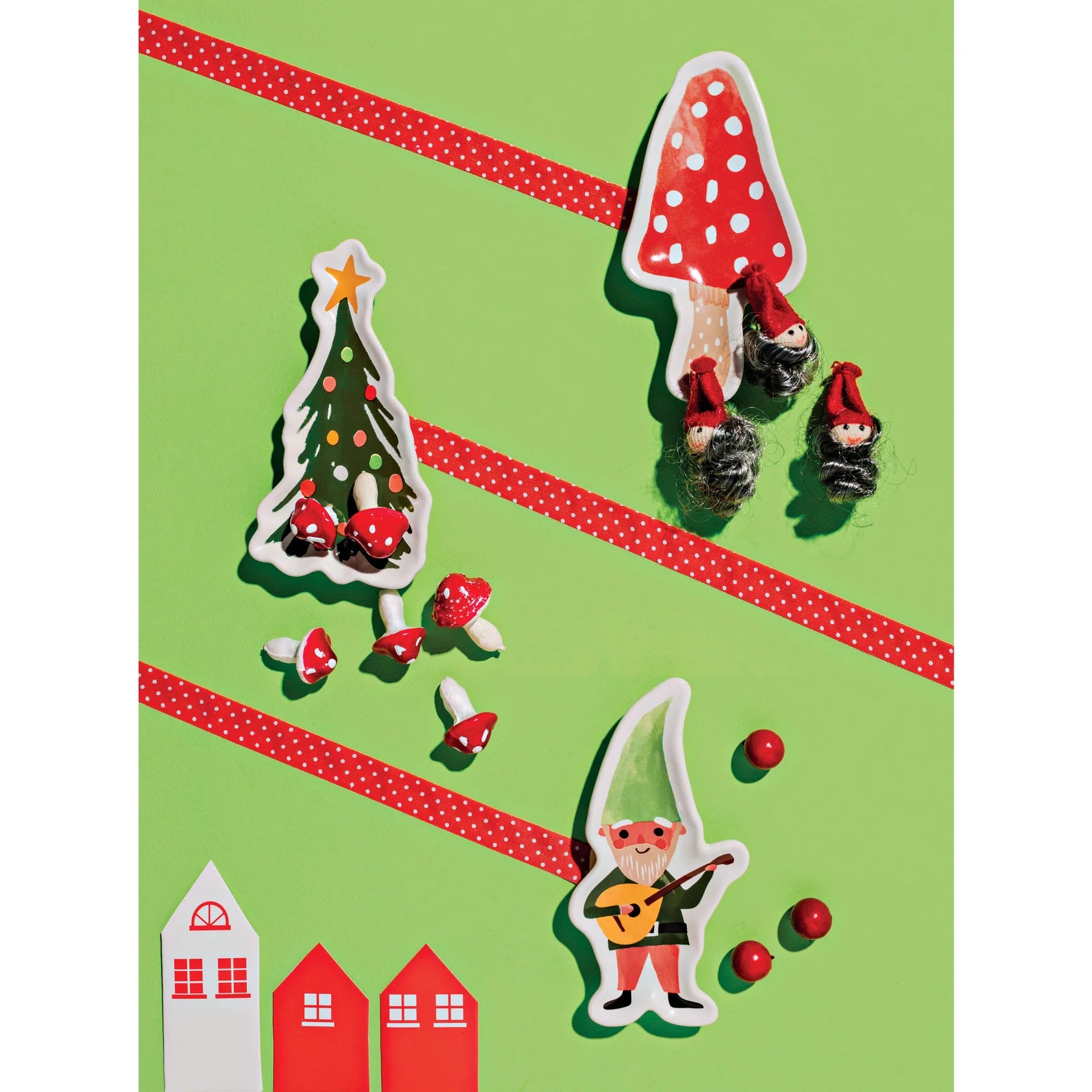 Festive Jubilee Gnome Shaped Dish Set of 3 - Christmas Tableware for Holiday Decor, Party Serving & Gift Giving