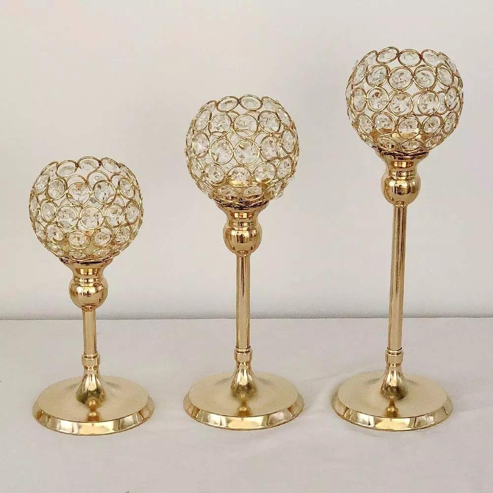 Elegant Silver Crystal Hollow Candle Holder - 25cm Metal Candlestick for Wedding, Party & Home Decor - Perfect for Table Centerpieces, Romantic Dinners & Holiday Decorations