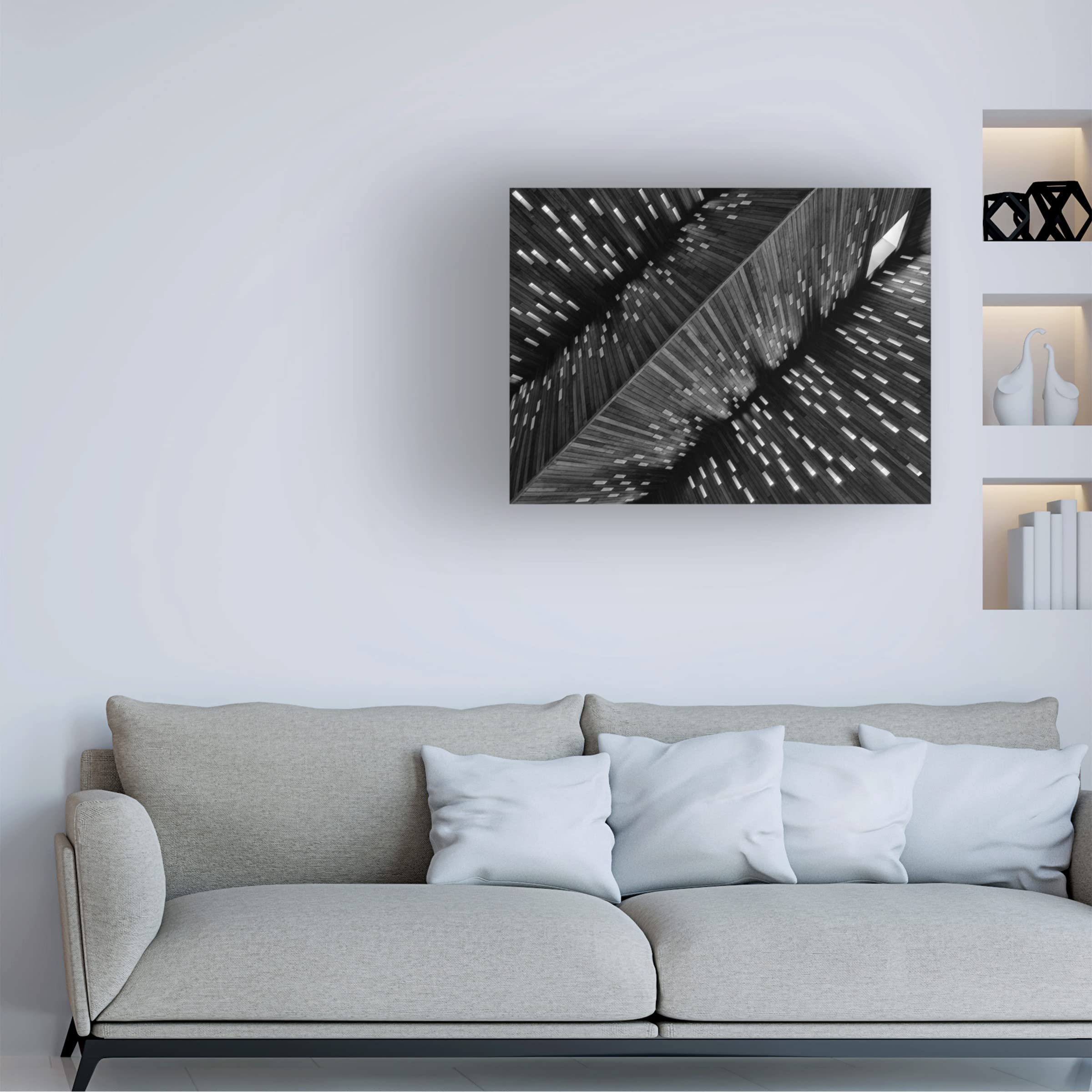 Trademark Fine Art 'Townhall' Canvas Wall Art by Luc Stalmans - Modern Home Decor for Living Room, Bedroom & Office