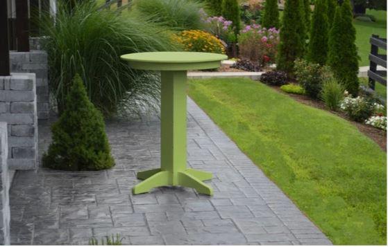 A & L Furniture Round Bar Table with Free 2 Umbrella Holes - Perfect for Patio, Deck, Poolside & Outdoor Dining