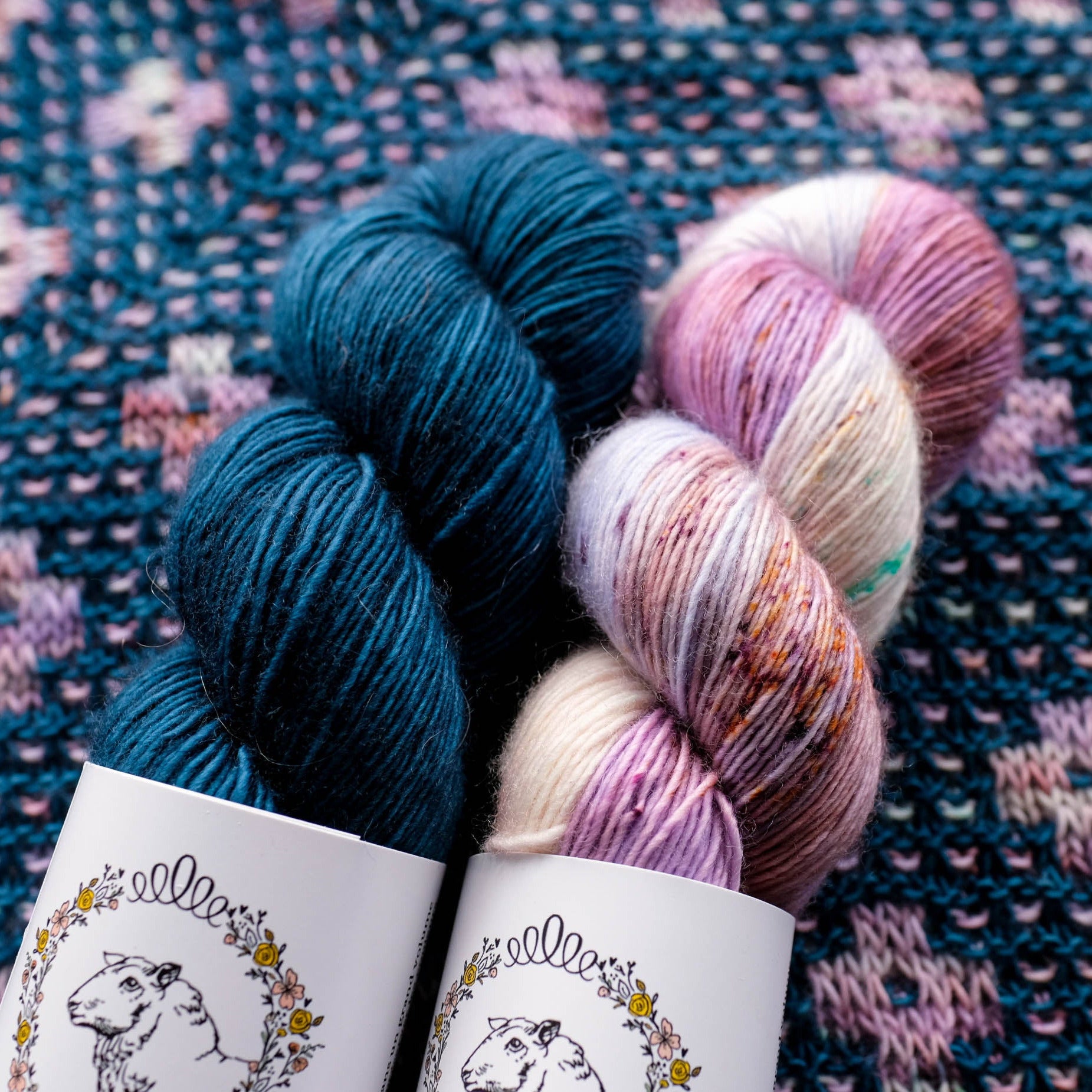 La Bien Aimée x Amy Christoffers Pressed Flowers Shawl Bundle - Handmade Knitting Shawl Kit with Floral Design - Perfect for Knitting Enthusiasts & DIY Gift Giving