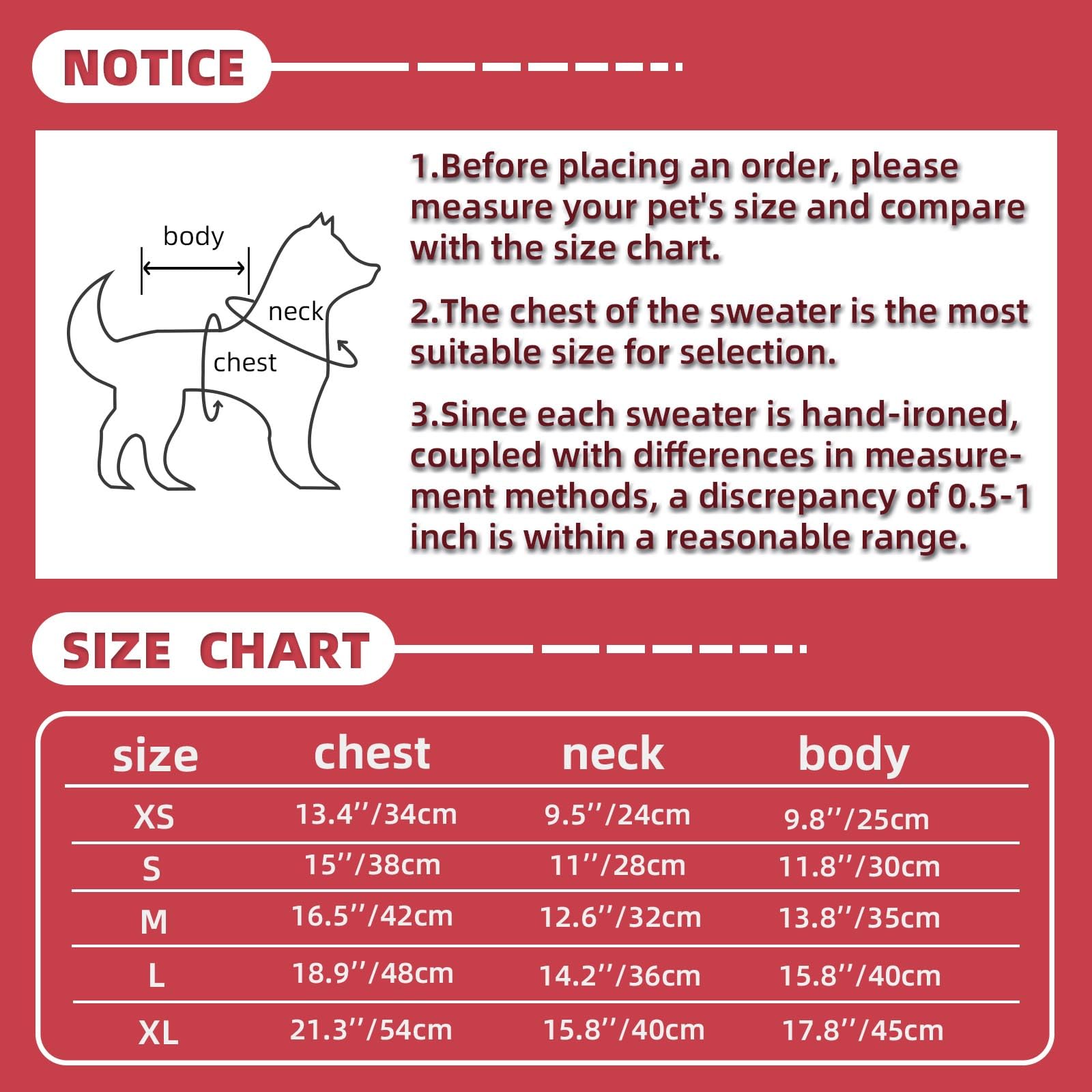 Warm Dog Sweater for Small Breeds - Christmas Pet Knit Pullover for Poodle, Westie & Pomeranian Puppies (Red, Size S) | Cozy Winter Outfit for Indoor & Outdoor Activities
