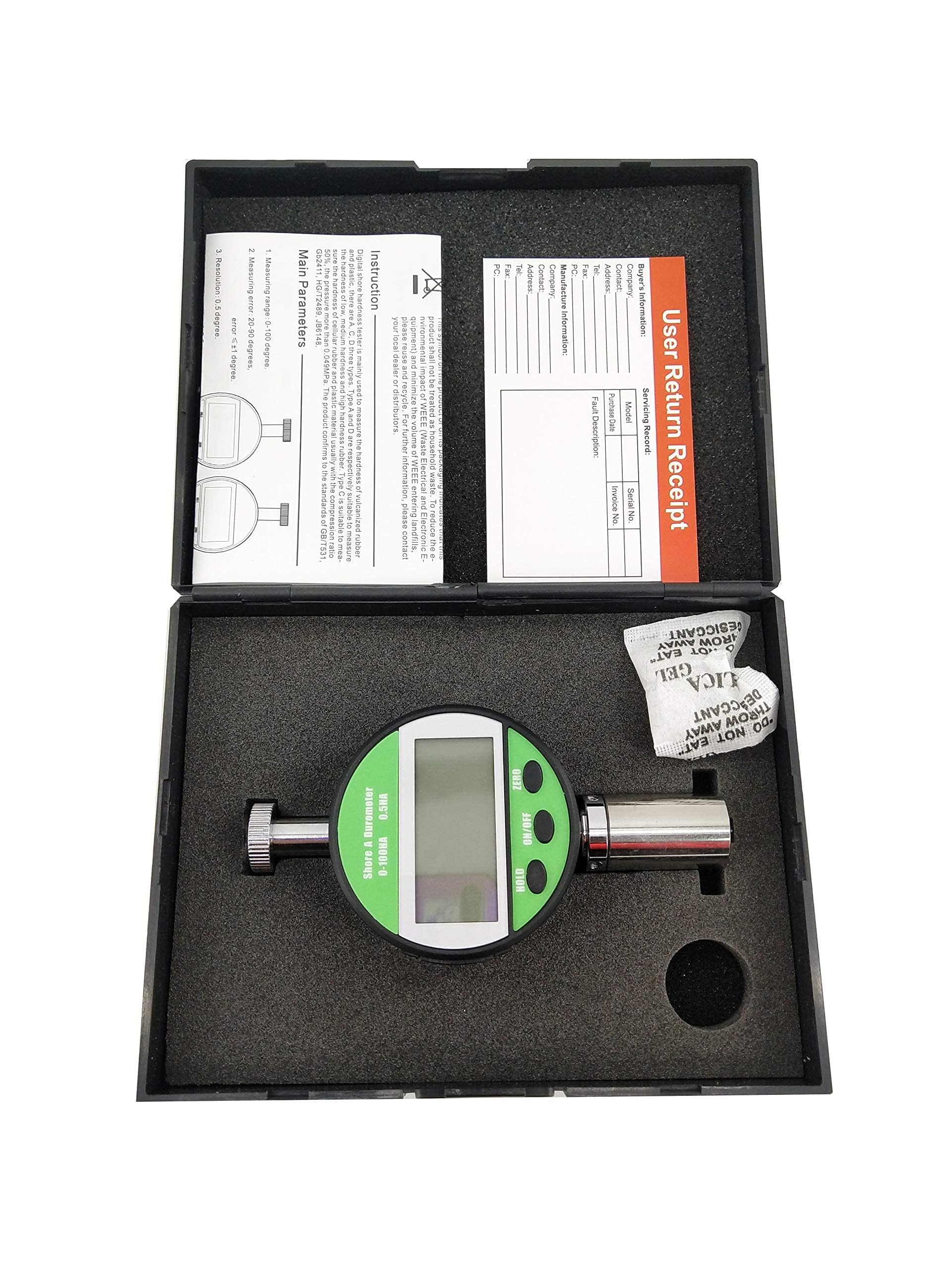 Digital Shore A Hardness Tester - Portable Durometer for Rubber, Plastic, Leather & Wax | Accurate Material Hardness Measurement Tool for Industrial & Laboratory Use