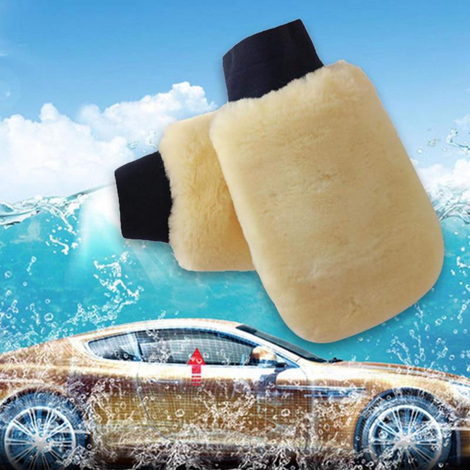 PDTXCLS TANGDIAABBCC Aeiniwer Eclean 1PCS Extra Thick Wool Car Wash Gloves - Premium Cleaning, Polishing & Waxing Mitt for Auto Detailing | Heavy Duty Absorbent Wash Mitt for Car, Home & RV Cleaning | Perfect for Hand Washing, Wax Application & Paint Protection