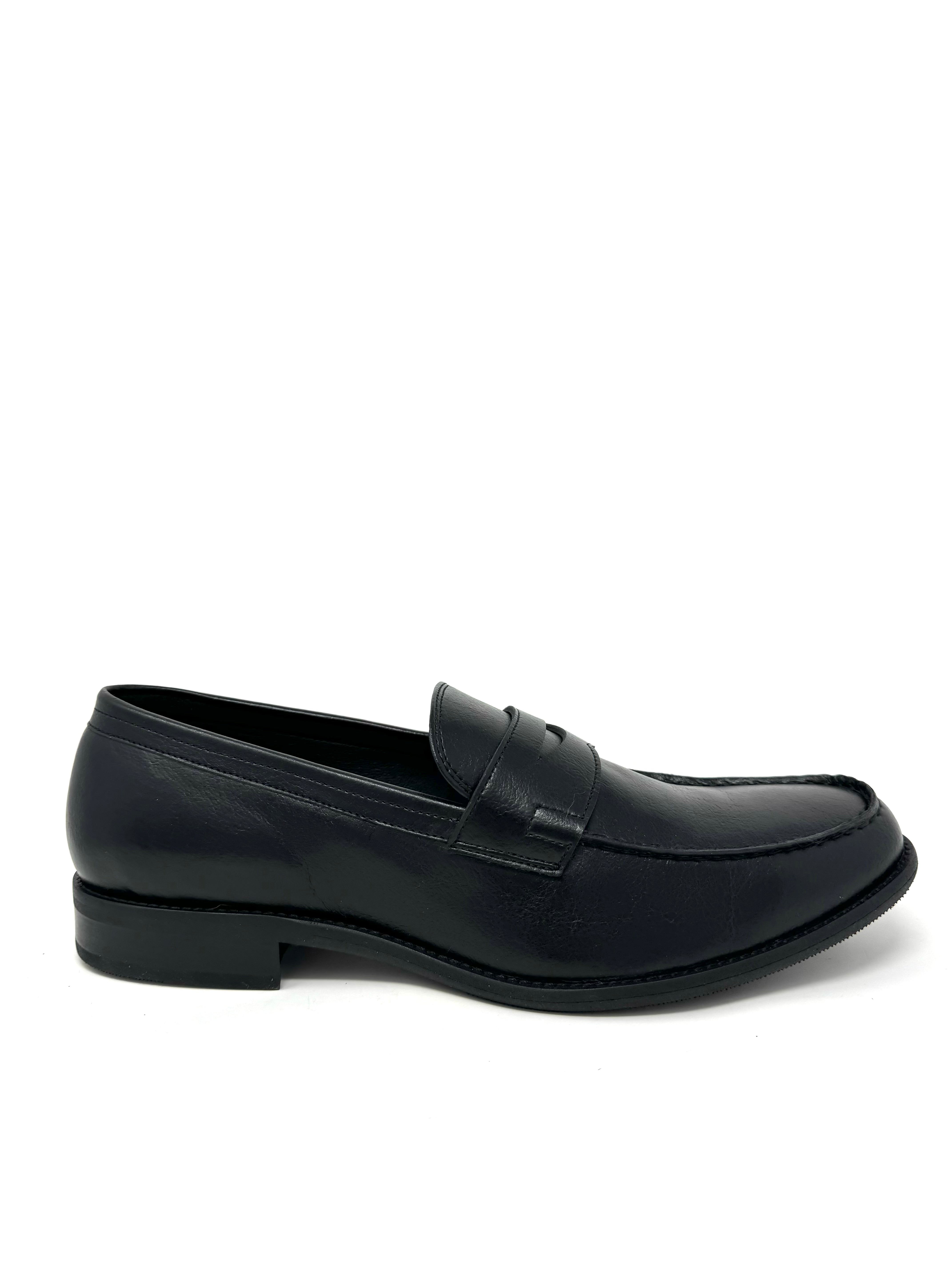Novacas Anthony Black Leather Loafers for Men - Comfortable Slip-On Dress Shoes for Business, Office & Casual Wear