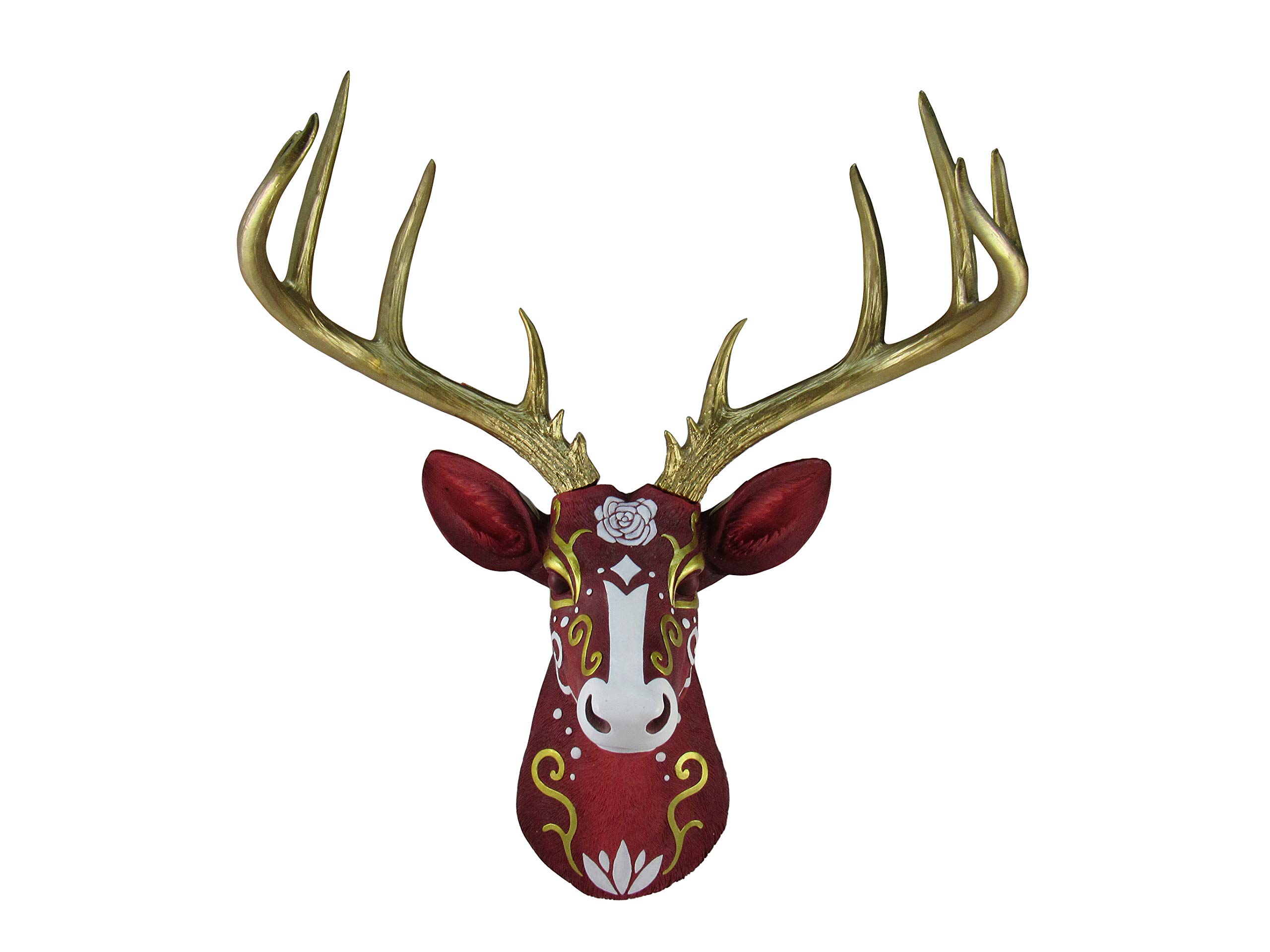 World of Wonders Faux Deer Head Taxidermy Wall Mount - 19.5 Inch Rustic Cabin Decor, Hunting Lodge Wall Art, Vintage Home Decor for Living Room, Bedroom or Office