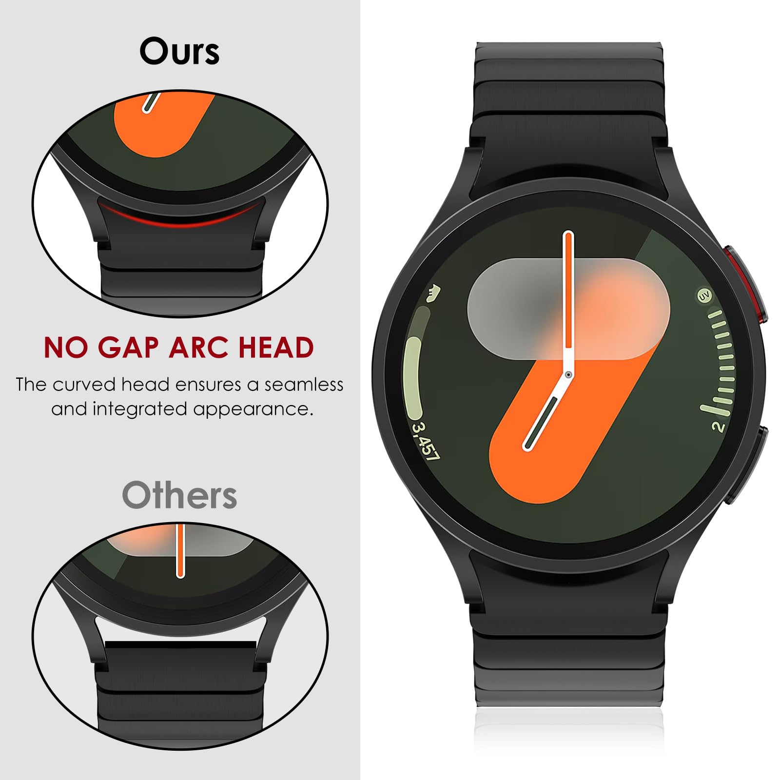 Fullife Compatible with Samsung Galaxy Watch 6 Classic Band 47mm, Galaxy Watch 5 Pro/6/5/4 & Watch 4 Classic Stainless Steel Metal Strap with Magnetic Clasp - No Gap Design for Men, Perfect for Workout, Office & Daily Wear