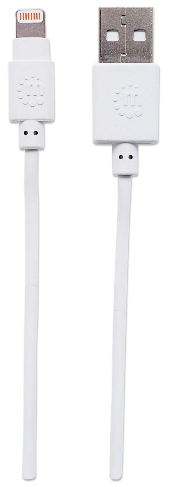 Premium Manhattan iLynk Lightning Cable - 10ft/3m Fast Charging & Sync Cable for iPhone 14/13/12/11/X/8/7/6 - Durable 8-Pin to USB-A Cable (White) - Perfect for Home, Office & Travel Charging