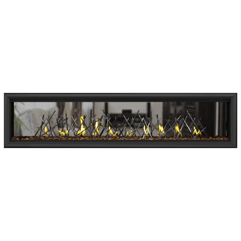 Napoleon Vector 74 See-Through Linear Direct Vent Gas Fireplace - LV74N2 | Modern Home Heating & Cozy Living Room Ambiance
