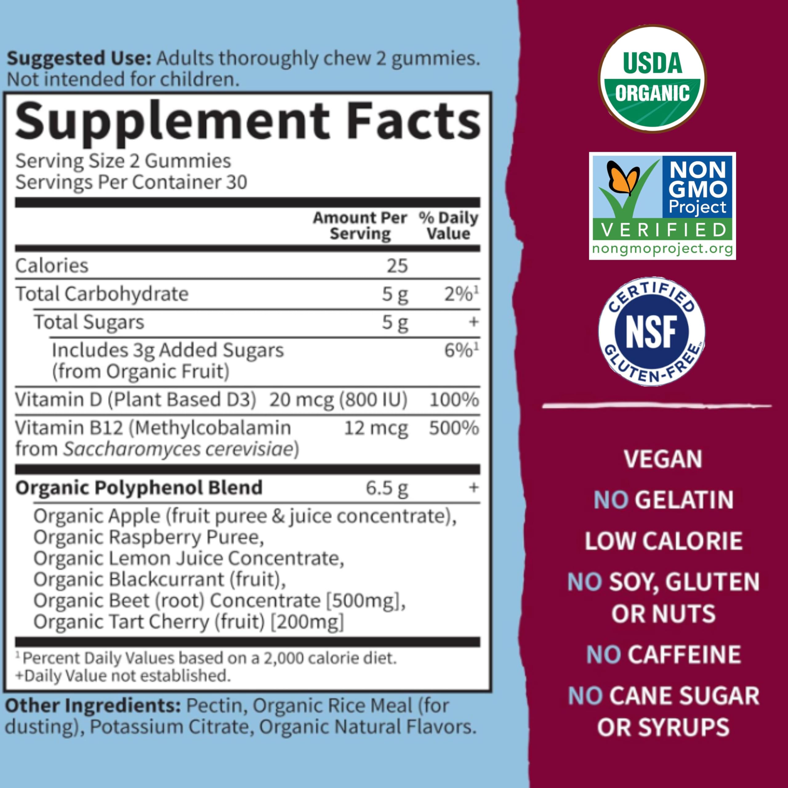 Garden of Life Organic Beet Root Gummies with Pectin – Rich in Antioxidants, Vitamin C, D & B12 – Supports Heart Health & Energy Boost – Vegan, Gluten-Free, Non-GMO Raspberry Flavor (30 Servings) – Perfect for Daily Wellness & Active Lifestyles