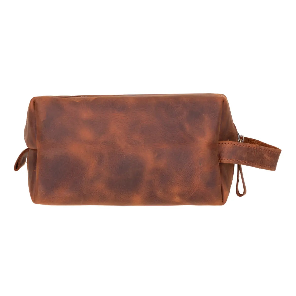 Vintage Distressed Brown Leather Dopp Kit Bag - Travel Toiletry Organizer for Men | Perfect for Gym, Camping & Business Trips