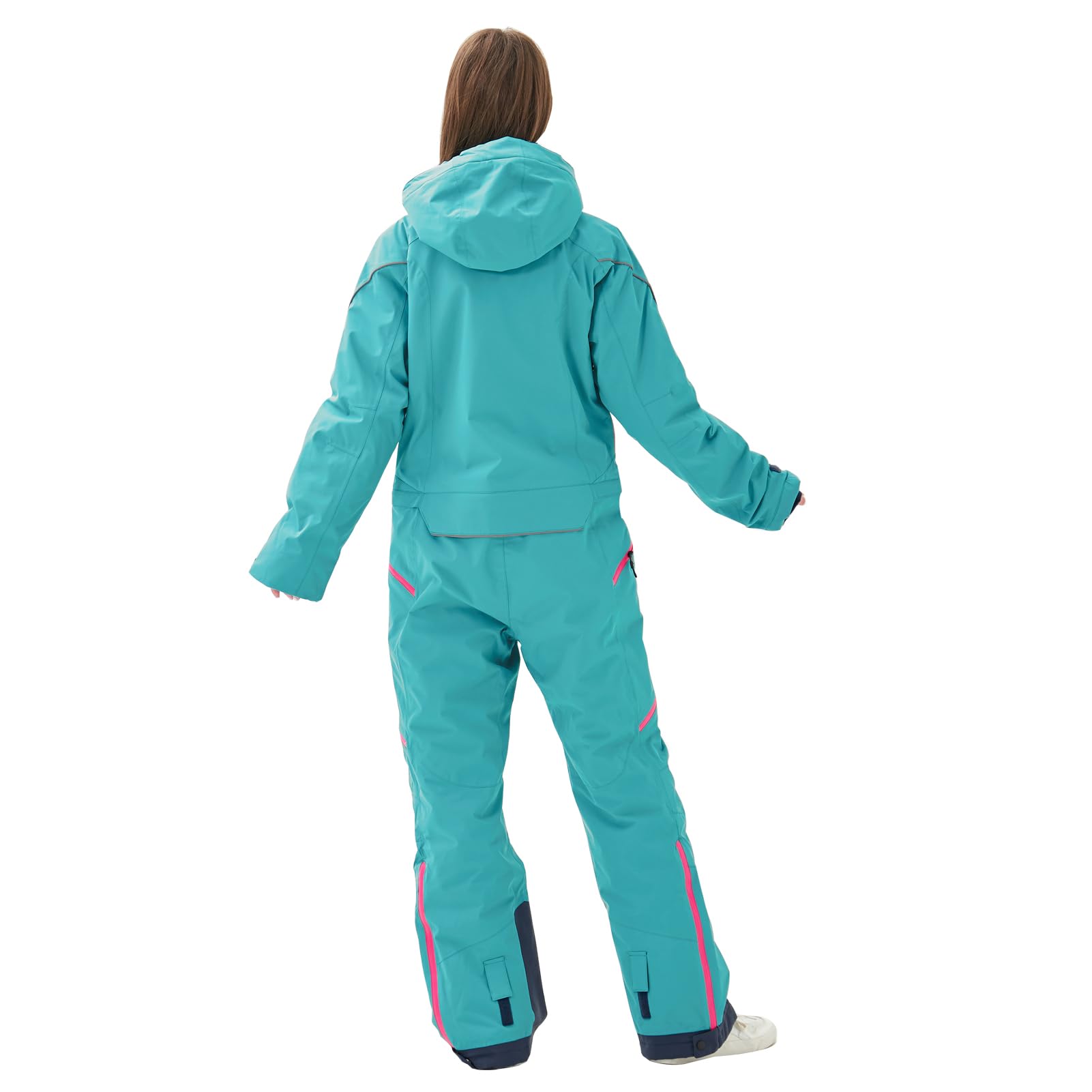 Women's One Piece Ski Suit - Windproof & Waterproof Snowsuit with Detachable Hood for Warmth & Breathability - Perfect for Snowboarding, Skiing & Winter Sports