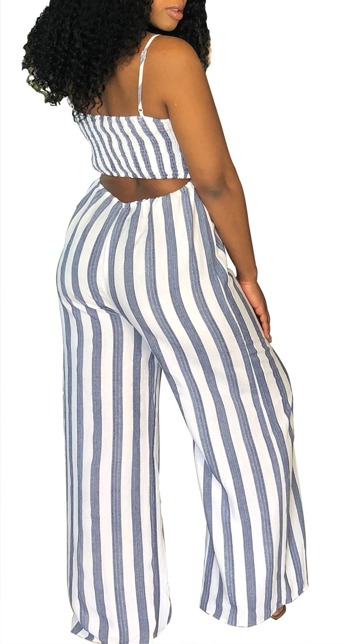 SheKiss 2025 Women's Striped Summer Jumpsuit - Sexy Spaghetti Strap Sleeveless Romper with Pockets | Beachwear, Vacation Outfit, Casual Summer Dress