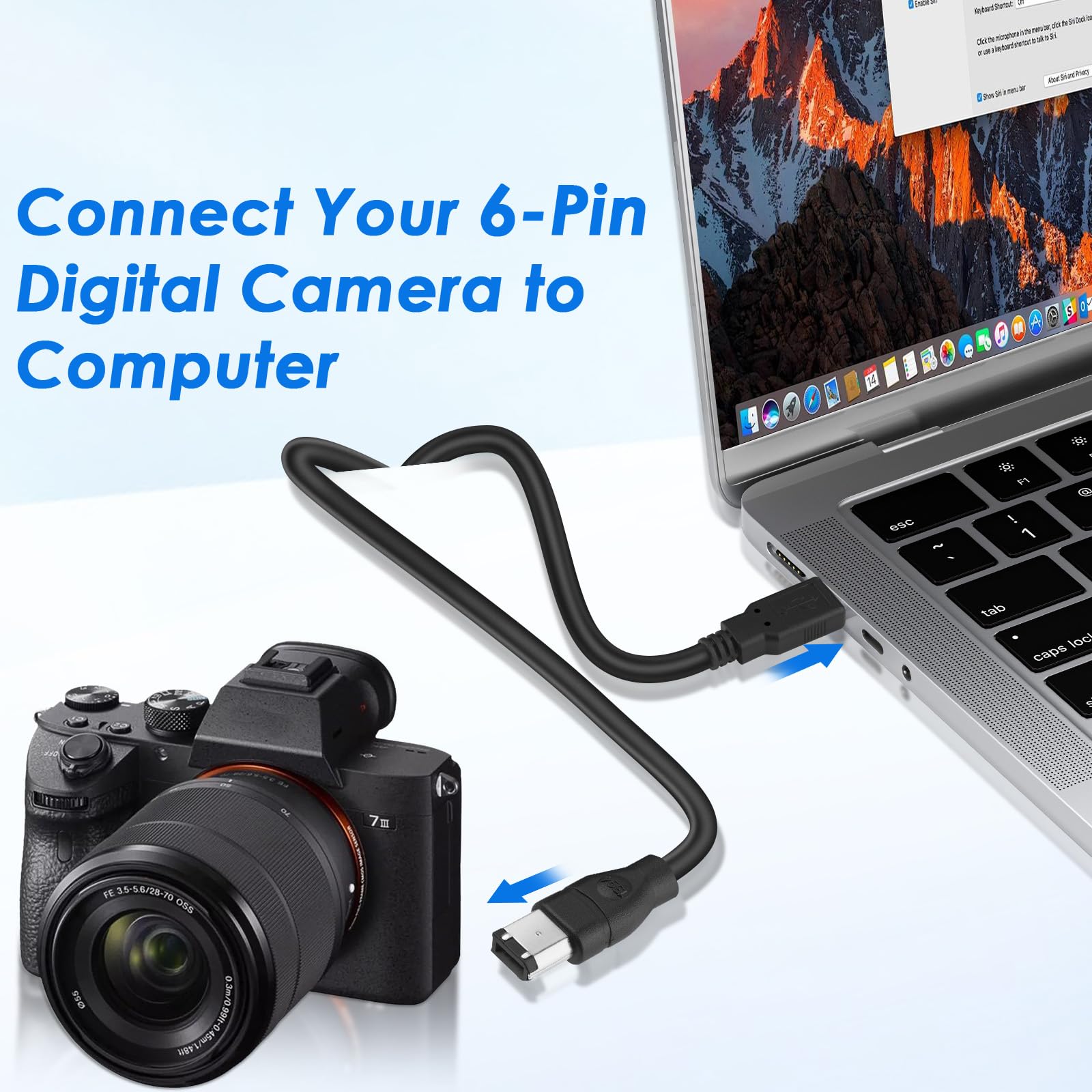Firewire to USB Adapter Cable - 6-Pin IEEE 1394 Male to USB 2.0 Male Converter - Firewire 400 1394-a to USB A Connector Cord for Printer, Scanner, Hard Drive - Ideal for Data Transfer Between Legacy Devices and Modern Computers (Not Compatible with Sound Cards)
