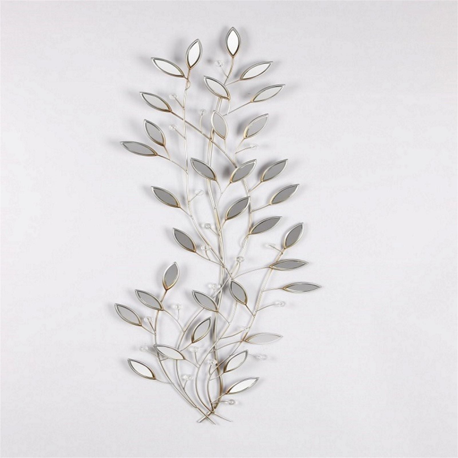 Urban Style Leaf Mirror Wall Art - Modern Botanical Decor for Living Room, Bedroom & Entryway