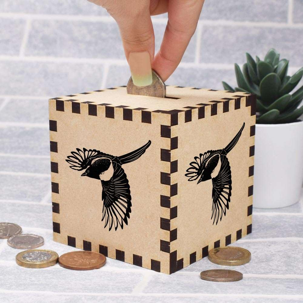 Flying Magpie Money Box | Cute Piggy Bank for Savings | Perfect Gift for Kids & Collectors | Home Decor & Financial Education Tool (MB00094724)