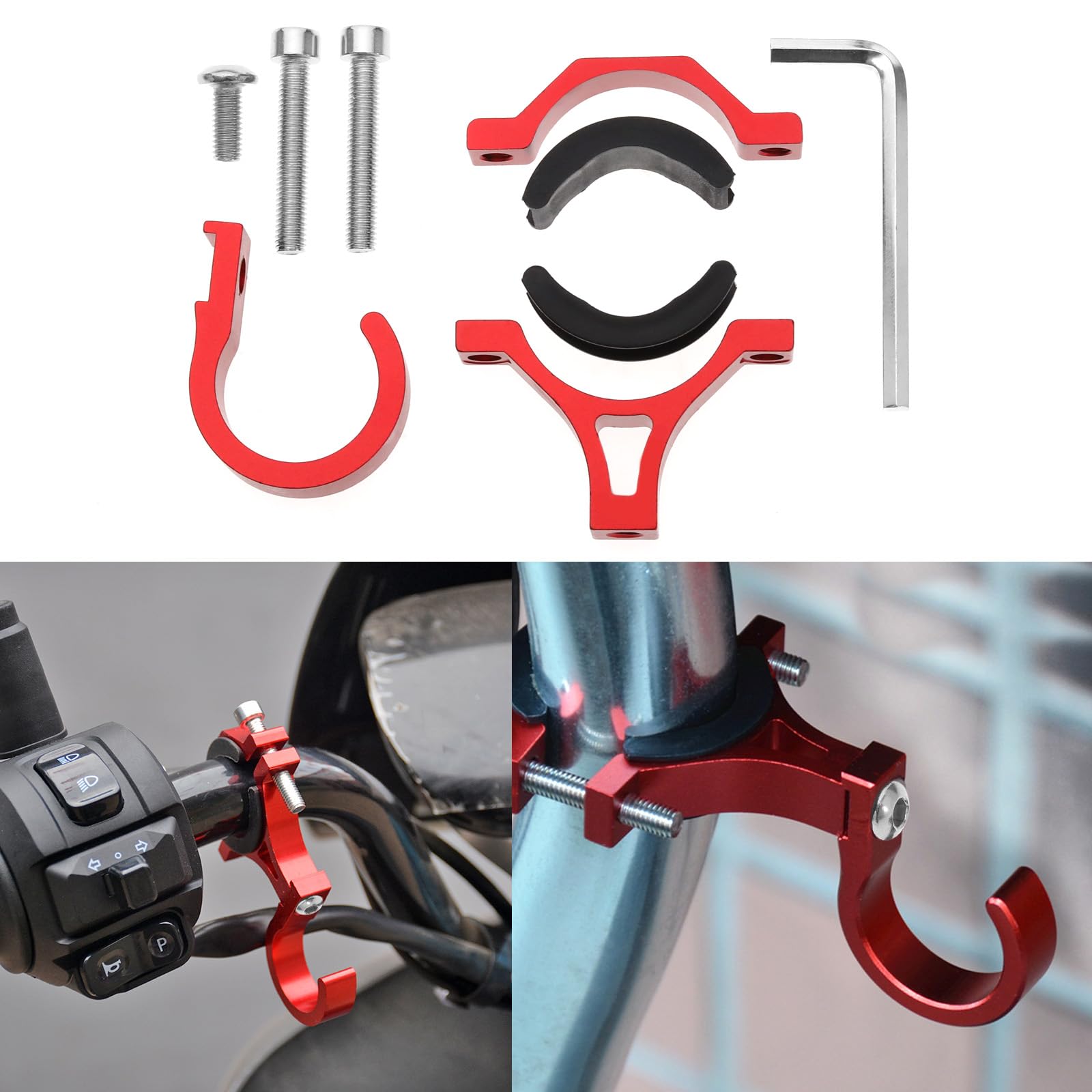 Universal Aluminum Scooter Hanger Hook - Heavy Duty Motorcycle & Bike Accessory for Electric Scooters, Bicycles, Motorcycles - Perfect for Garage Storage, Parking & Home Organization