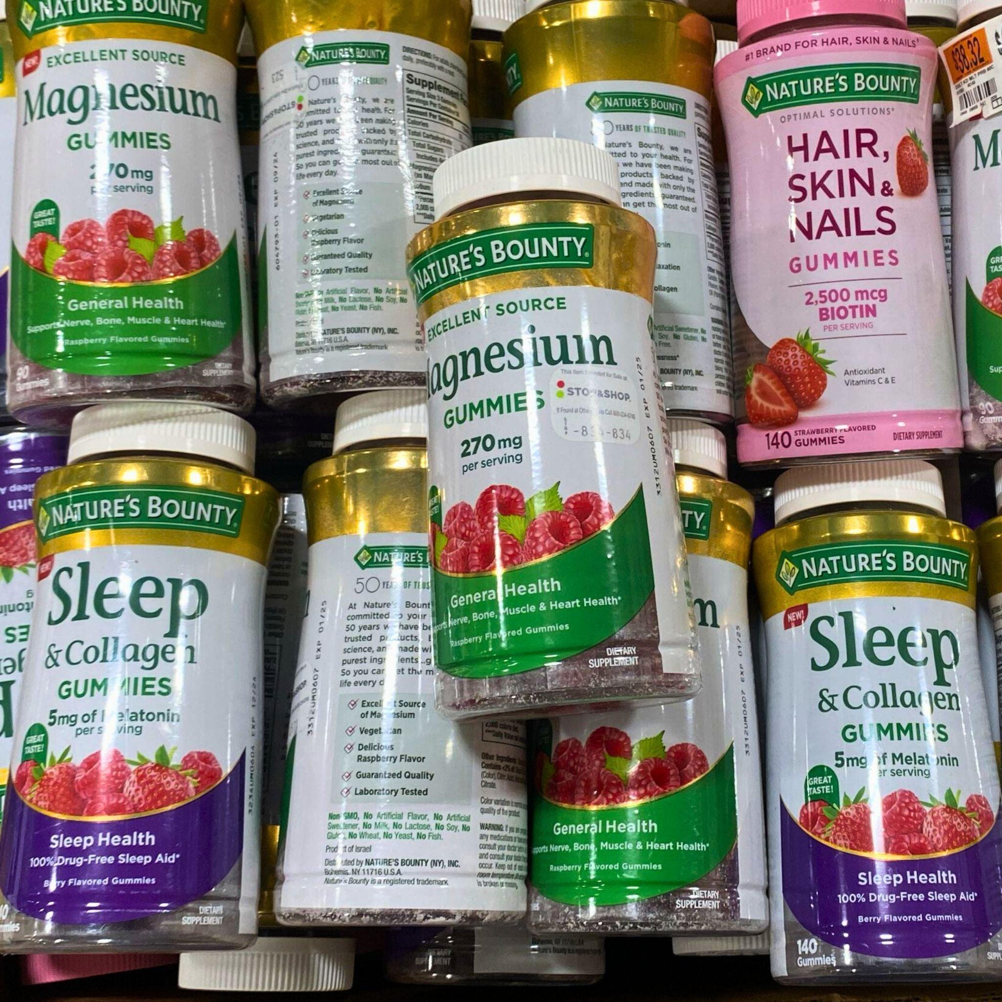Nature's Bounty Gummies Variety Pack - 140 Sleep & Collagen Gummies, 140 Hair Skin & Nails Gummies, 90 Magnesium Gummies (46 Count) - Perfect for Nighttime Relaxation, Beauty Support & Stress Relief