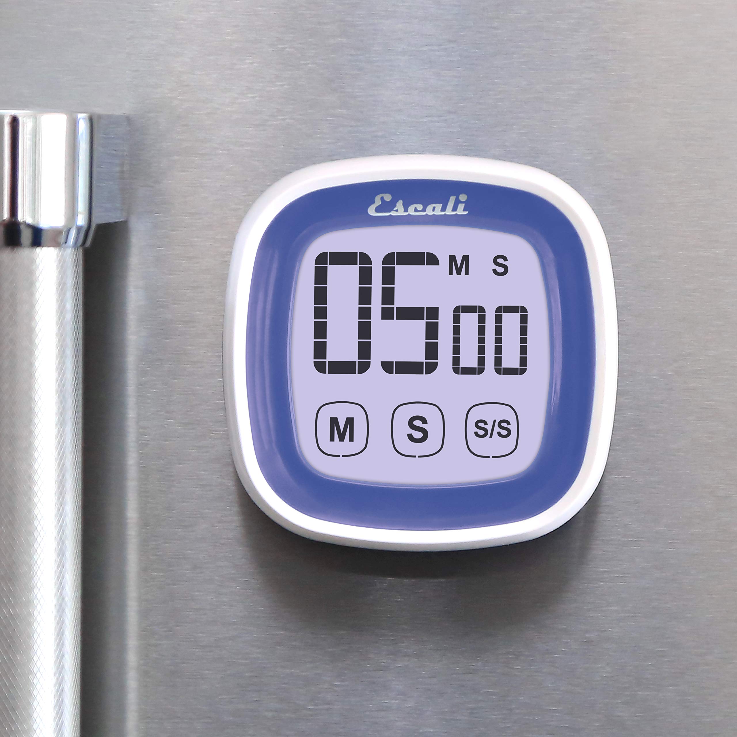 Escali Digital Timer with Touch Screen LCD Display - Easy to Read, Battery Saving, Touch Sensitive Controls (Blue) - Perfect for Cooking, Baking, Fitness, and Lab Experiments