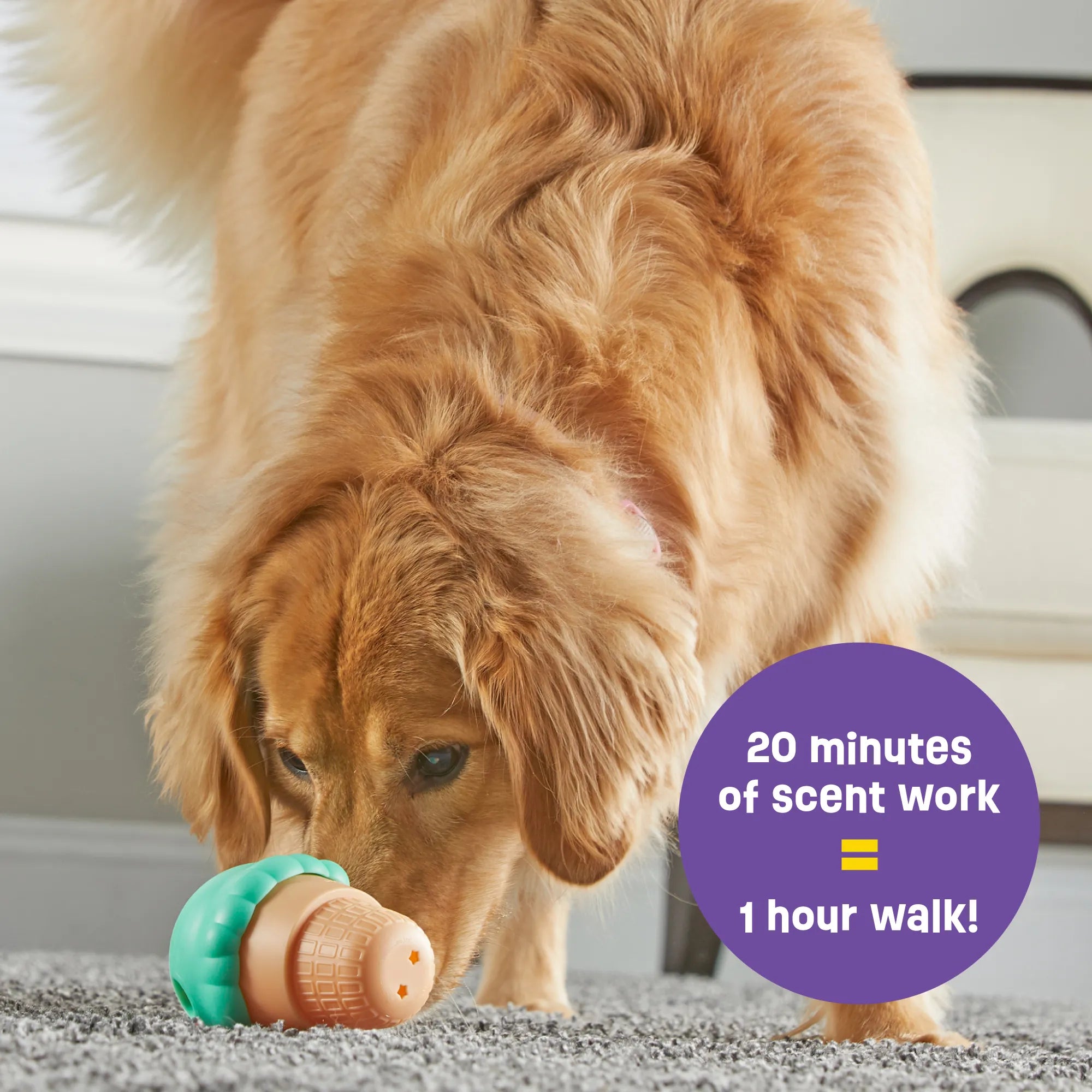 Brightkins Dog Toy Ice Cream Treat Dispenser - Interactive Treat Dispensing Toy for Small & Medium Dogs - Fun Training Reward Toy for Indoor & Outdoor Play