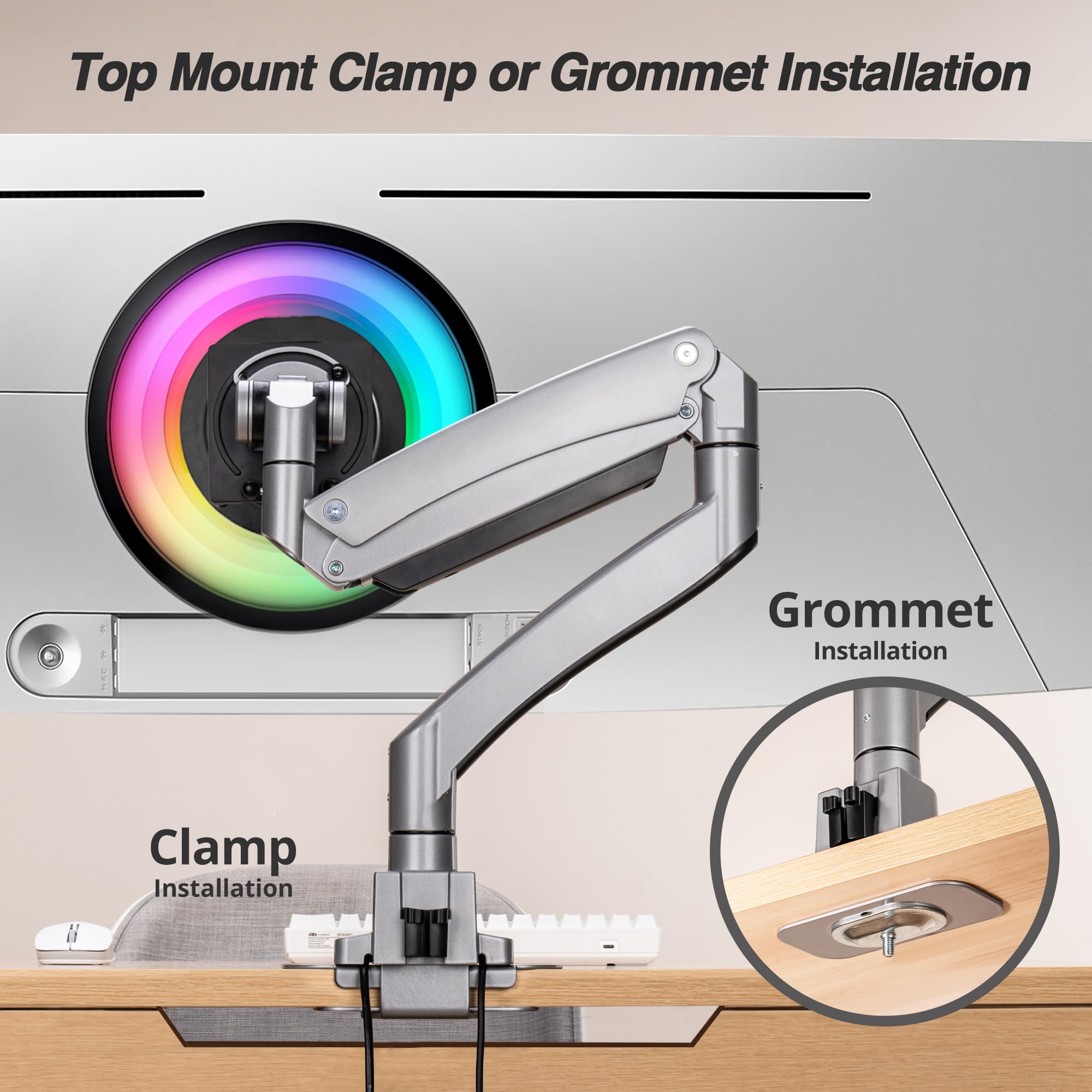 AVLT Premium Aluminum Single Monitor Arm 17