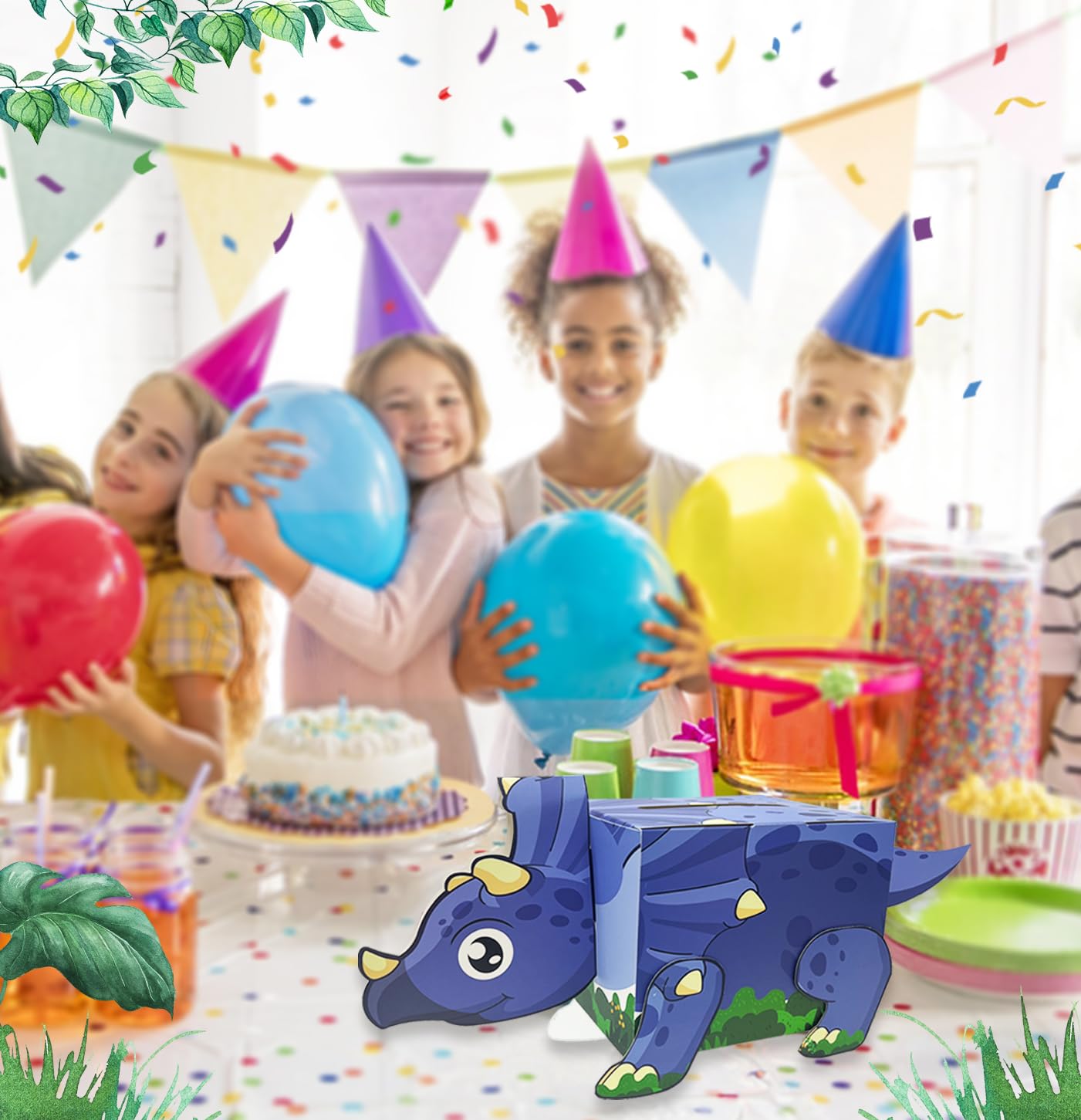 3D Triceratops Valentine's Day Cards & Gift Box Set for Kids - 30 Dinosaur Cards + 5 Teacher Cards - Classroom Party Supplies, School Gift Exchange, Valentine Mailbox - Perfect for Valentine's Day Celebrations & Classroom Activities