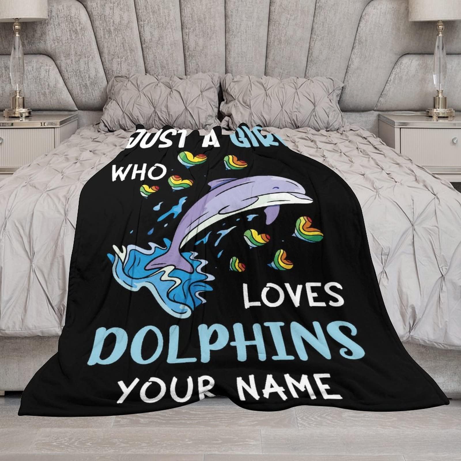 Personalized Dolphin Blanket with Name - 30