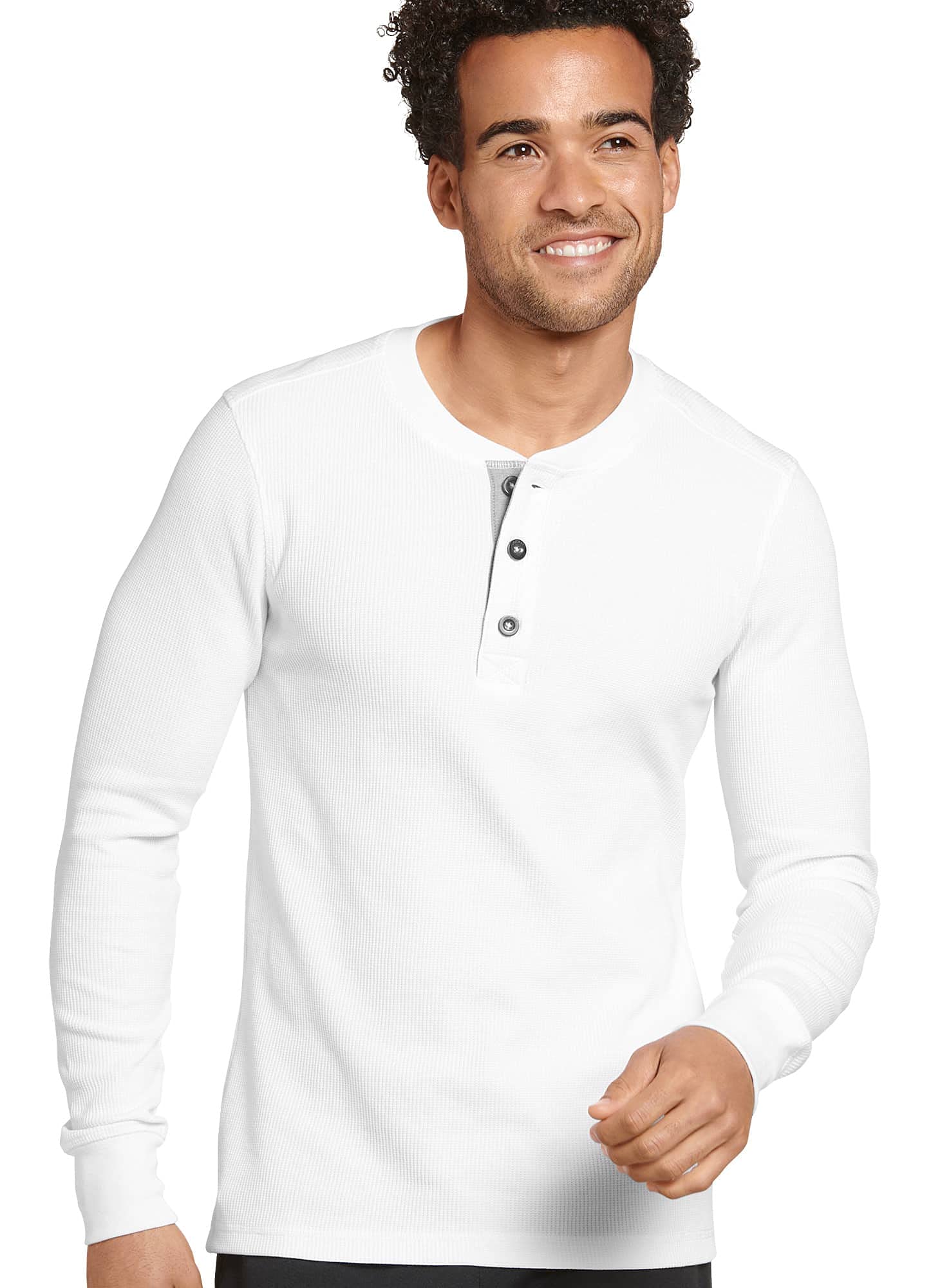 Jockey Men's Long Sleeve Waffle Henley T-Shirt - Soft Cotton Thermal Shirt for Winter Layering & Casual Wear
