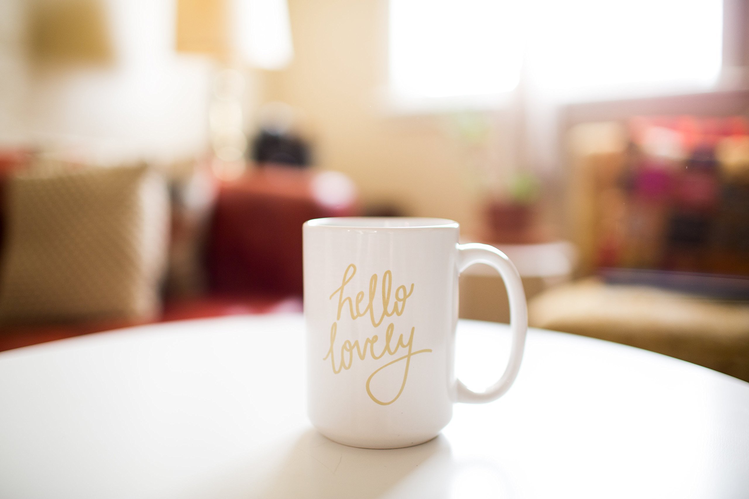Hello Lovely Coffee Mug - Insulated Ceramic Travel Mug for Hot & Cold Drinks - Perfect for Office, Home, Gifts & Morning Coffee Rituals