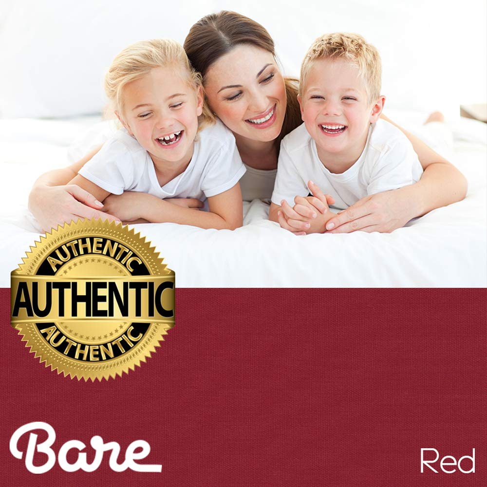 Bare Home Split King Comforter Set + Sheet Set + Bed Skirt - Ultra-Soft Brushed Microfiber Bedding Collection (Red Comforter, Black Sheets & Bed Skirt) for Master Bedroom, Guest Room & Luxury Hotel Style