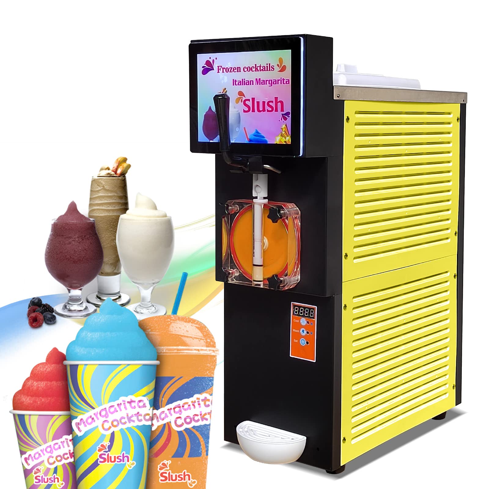 Kolice Commercial Margarita & Slushie Machine - Frozen Cocktail, Milkshake, Iced Beer & Coffee Maker with LED Lightbox - Perfect for Bars, Restaurants, Bubble Tea Shops & Party Events