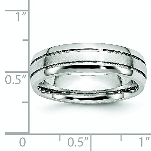 Men's Cobalt Wedding Band Ring - 6mm Polished & Satin Grooved Design - Perfect for Engagement, Anniversary & Everyday Wear