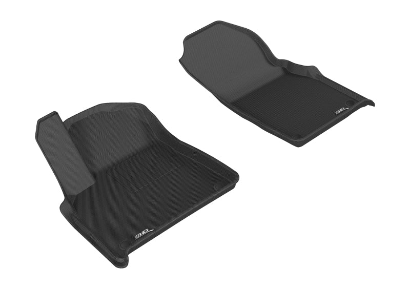 3D MAXpider Custom Fit Floor Mats for 2017-2020 Audi Q7 & Q8 - Kagu Series 1st Row All-Weather Car Mats (Black) | Perfect for Winter Snow, Mud, and Everyday Protection