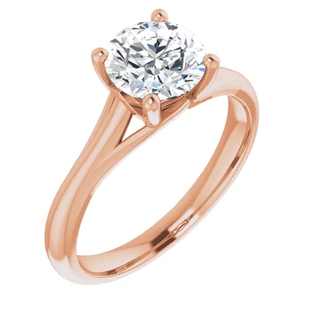 10K Solid Rose Gold Handmade Engagement Ring - 1 CT Round Cut Moissanite Diamond Solitaire Wedding Ring for Women | Perfect for Proposals, Anniversaries & Bridal Jewelry Gifts