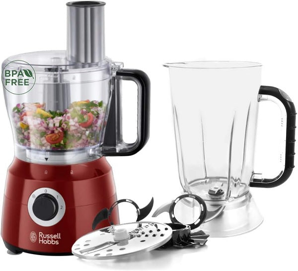 Russell Hobbs New Desire 600W Food Processor - Powerful Electric Chopper & Blender for Smoothies, Dough, Slicing - Perfect for Home Cooking & Meal Prep