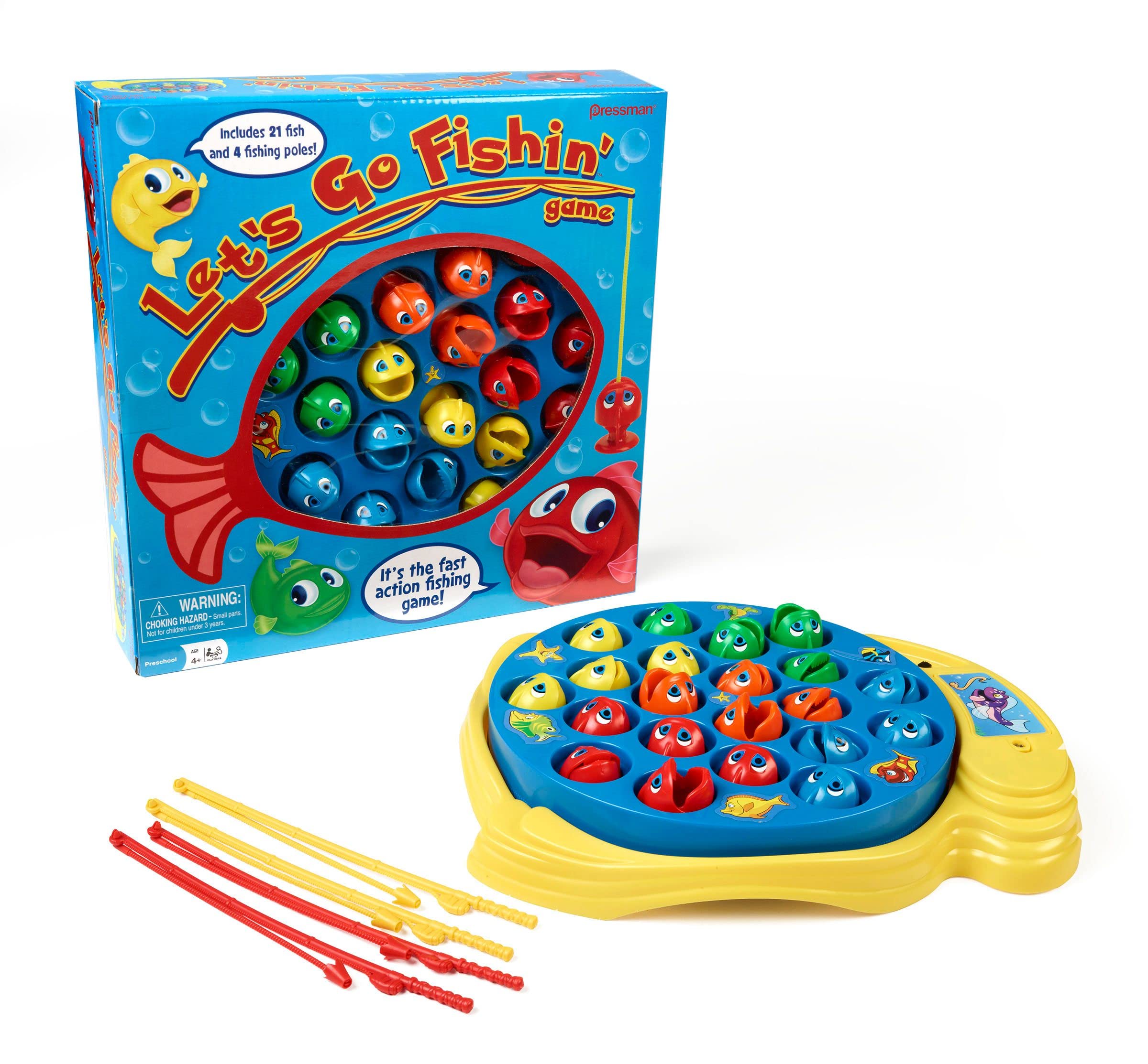 Original Fast-Action Fishing Game - Let's Go Fishin' by Pressman - Exciting Family Board Game for Kids & Adults - Perfect for Birthday Parties, Family Game Nights & Indoor Activities