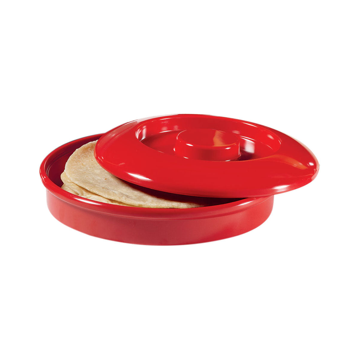 GET TS 800 R Melamine Tortilla Server with Lid - Red, 7 3/4
