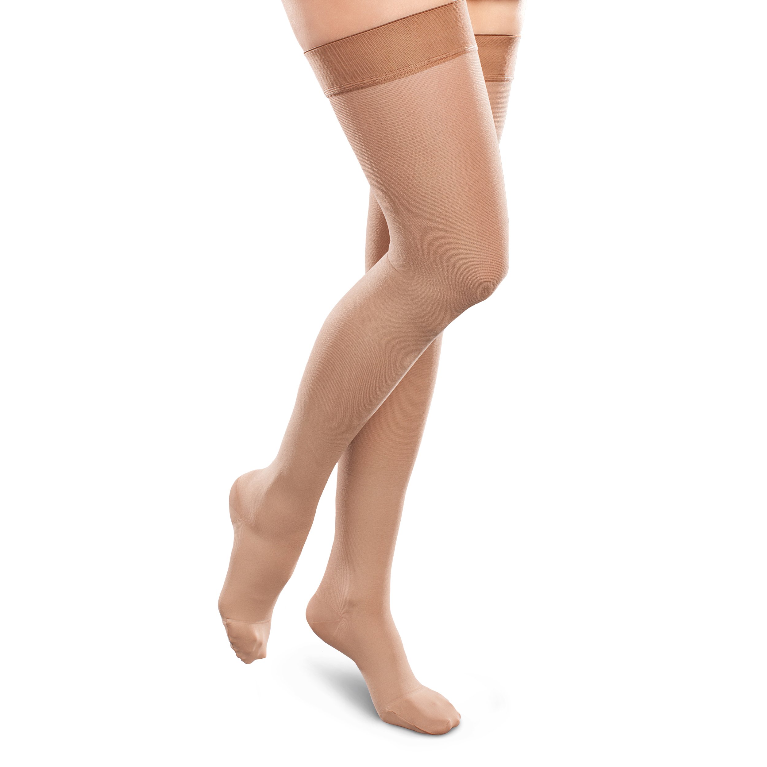 Ease Opaque Women's Support Thigh High Stockings - 20-30mmHg Moderate Compression Nylons for Varicose Veins & Circulation - Perfect for Work, Travel & Everyday Comfort