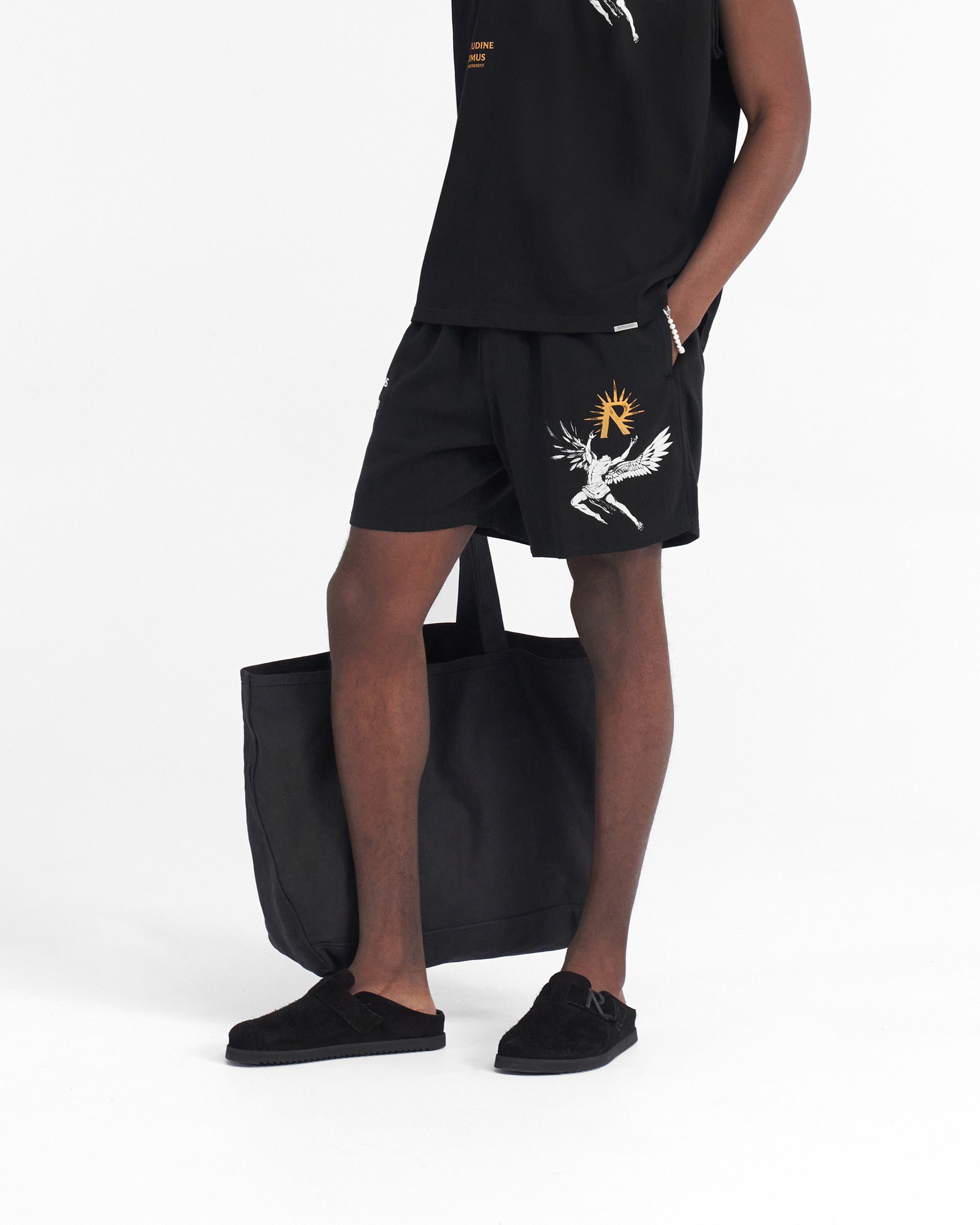 Icarus Shorts for Men - Black Athletic Running Shorts - Lightweight & Breathable for Gym, Jogging & Outdoor Sports