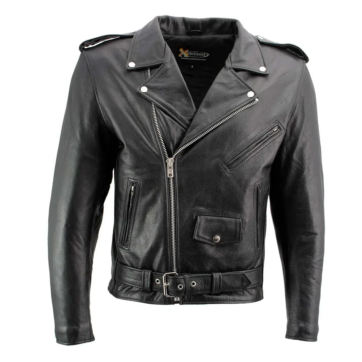 X Element Men's Genuine Leather Motorcycle Jacket - Biker Jacket for Men, Heavy Duty Riding Gear for Harley Davidson & Cruiser Motorcycles - Perfect for Road Trips & Motorcycle Rallies
