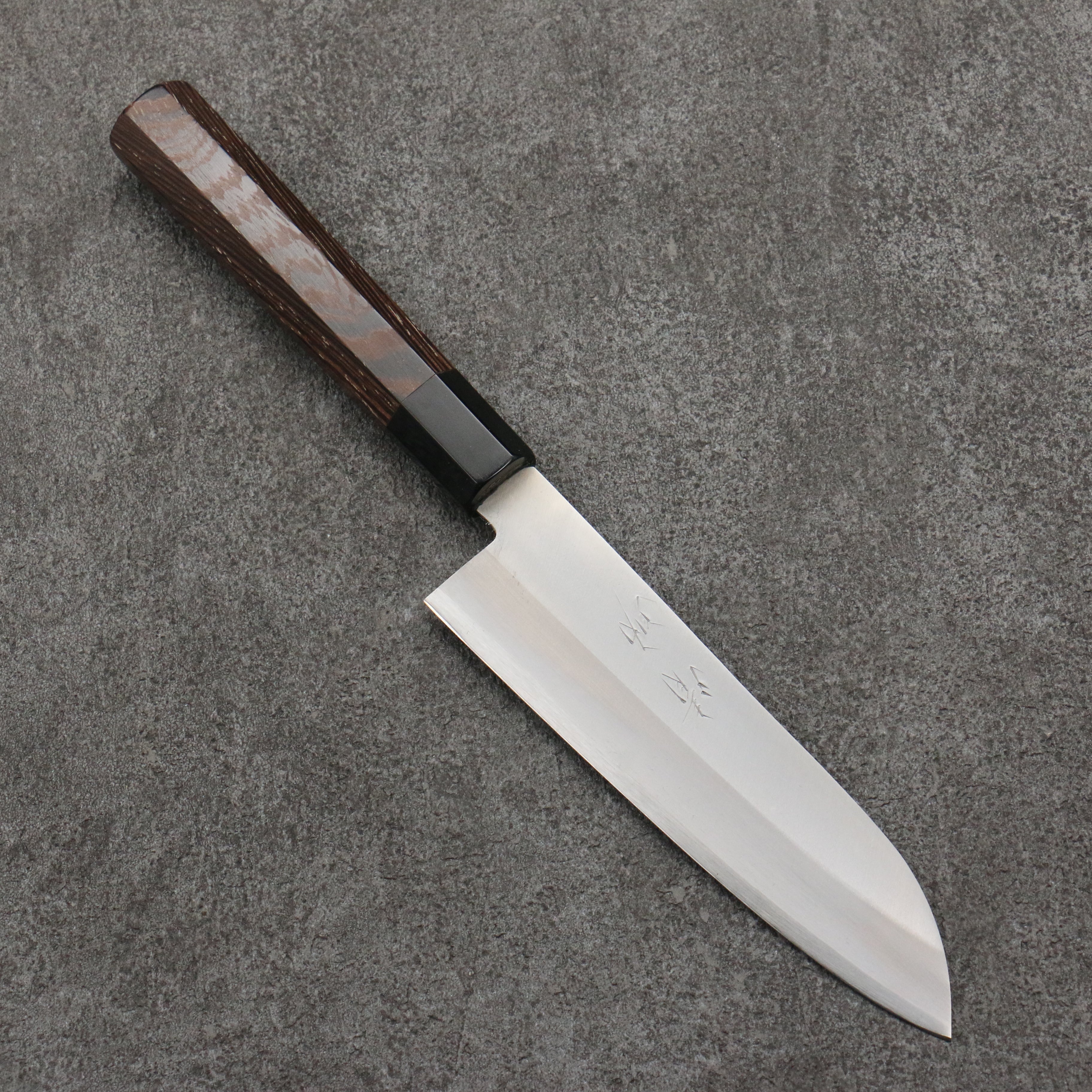 Seisuke Blue Super Small Santoku Knife 140mm - Premium Wenge Wood Handle - Perfect for Precision Slicing, Dicing & Chopping in Home Kitchens