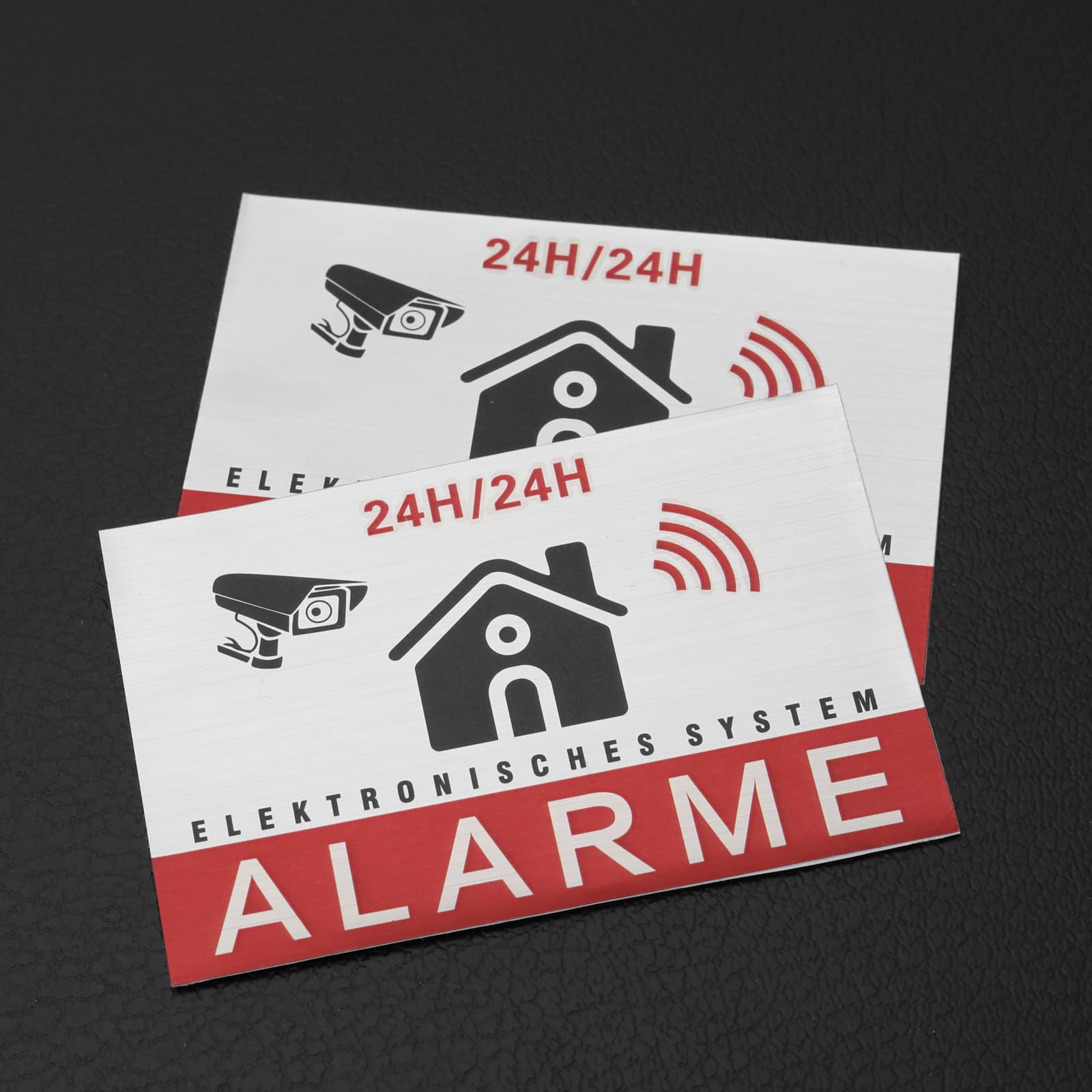 eMagTech 10-Pack 24/7 Electronic Monitoring Warning Stickers - CCTV Security Camera Signs for Indoor & Outdoor Use - German Language Video Surveillance Warning Decals - Perfect for Offices, Warehouses & Home Security