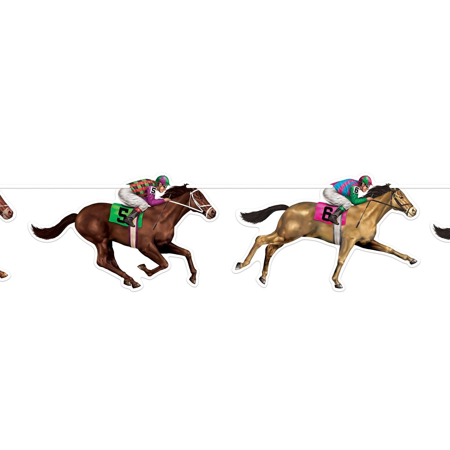 12 Pack Beistle Horse Racing Party Streamers - Colorful Decorative Hanging Ribbons for Derby Themed Birthday, Graduation & Sports Events Decorations