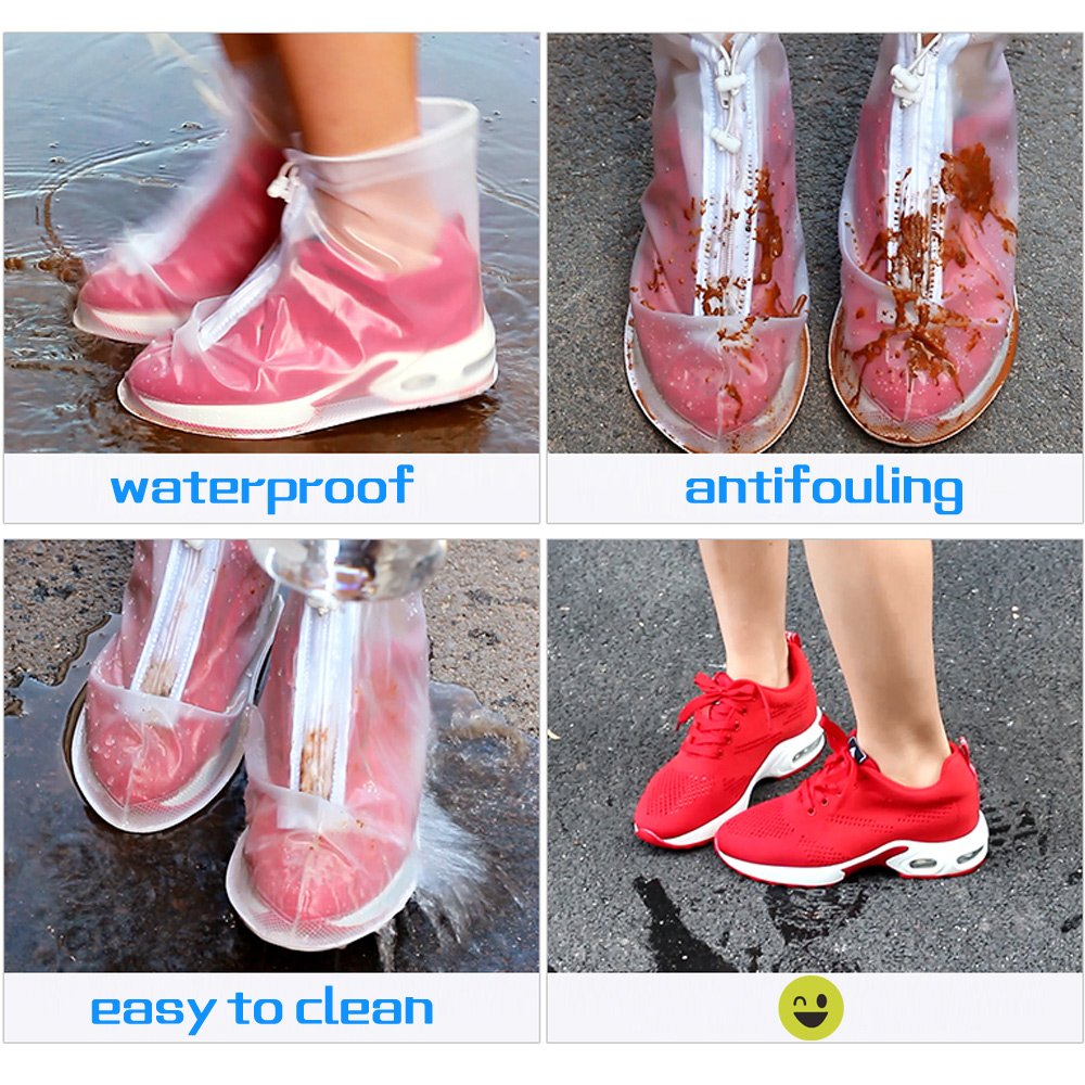 Non-Slip Reusable Waterproof Rain Shoe Covers for Women & Men - Perfect for Walking in Wet Weather, Commuting, and Outdoor Activities