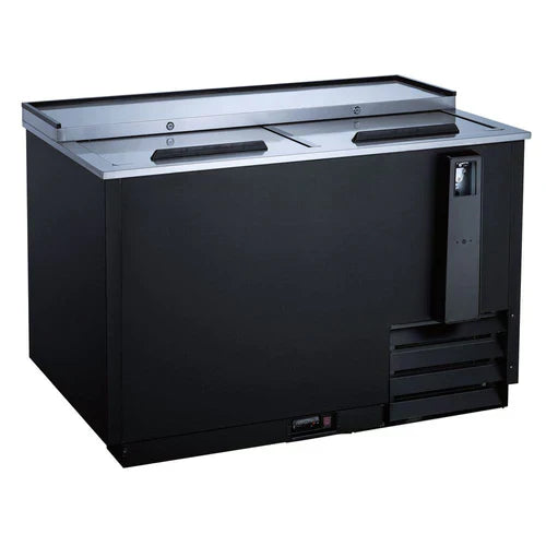 Coldline BBC 50 50 Horizontal Reach-In Black Bottle Cooler - 13 Cu. Ft. Commercial Refrigerator for Bars, Restaurants & Convenience Stores