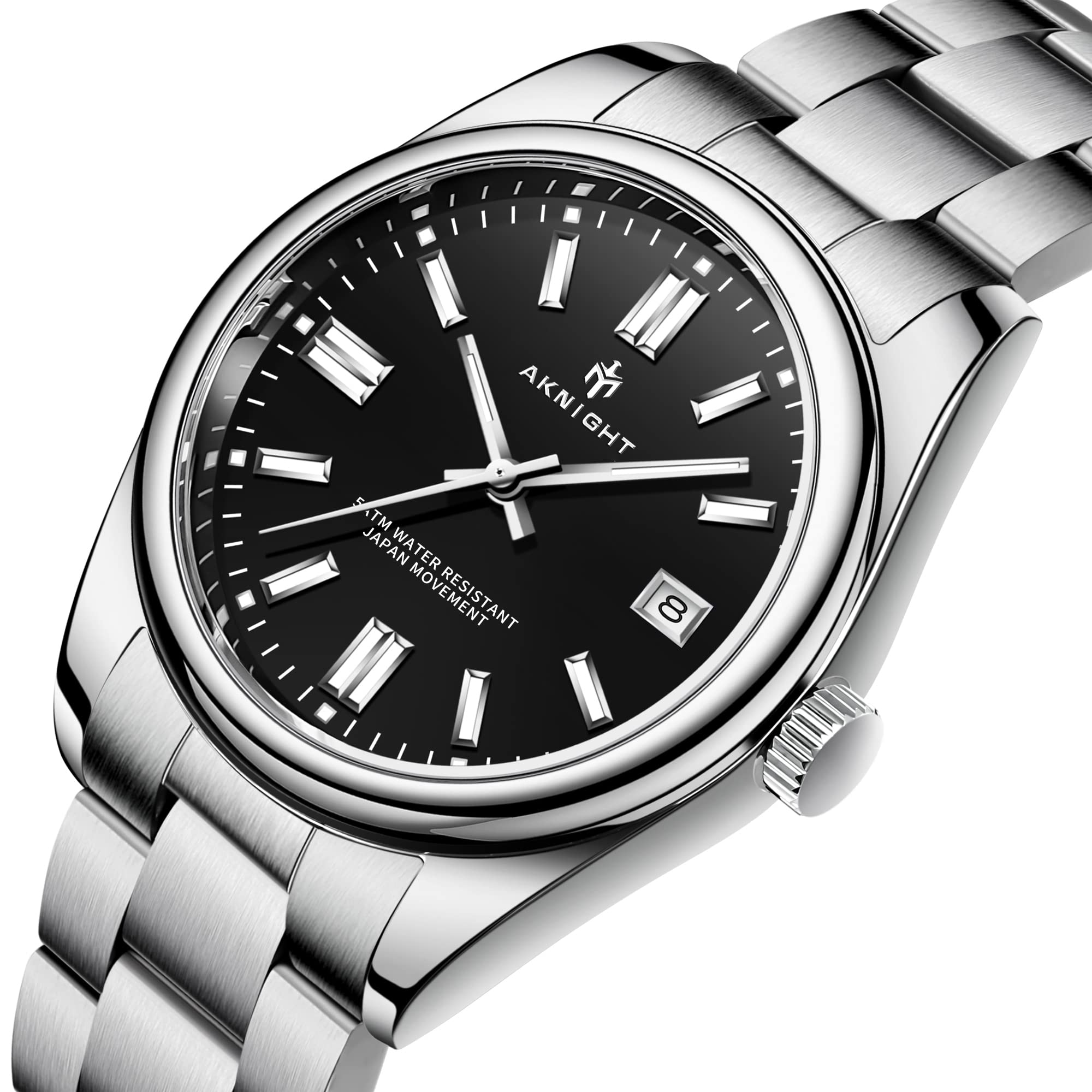 Waterproof Stainless Steel Men's Watch - Analog Chronograph Dress Watch with Luminous Hands | Elegant Fashion Timepiece for Business, Formal Events & Gifts